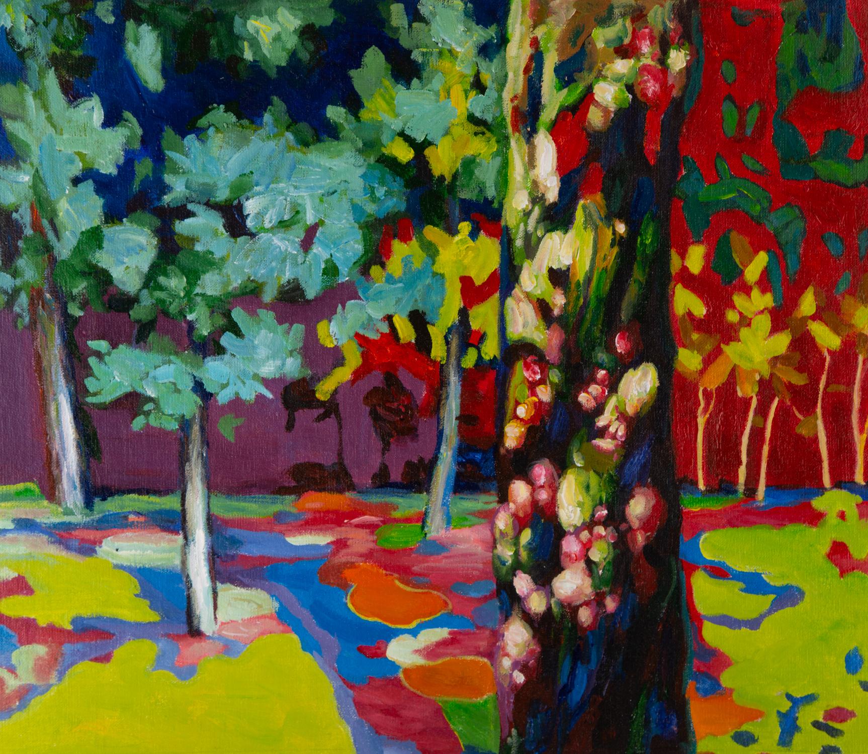 Qiang Feng Landschaft, Original, Ölgemälde auf Leinwand, „Colorful Path“