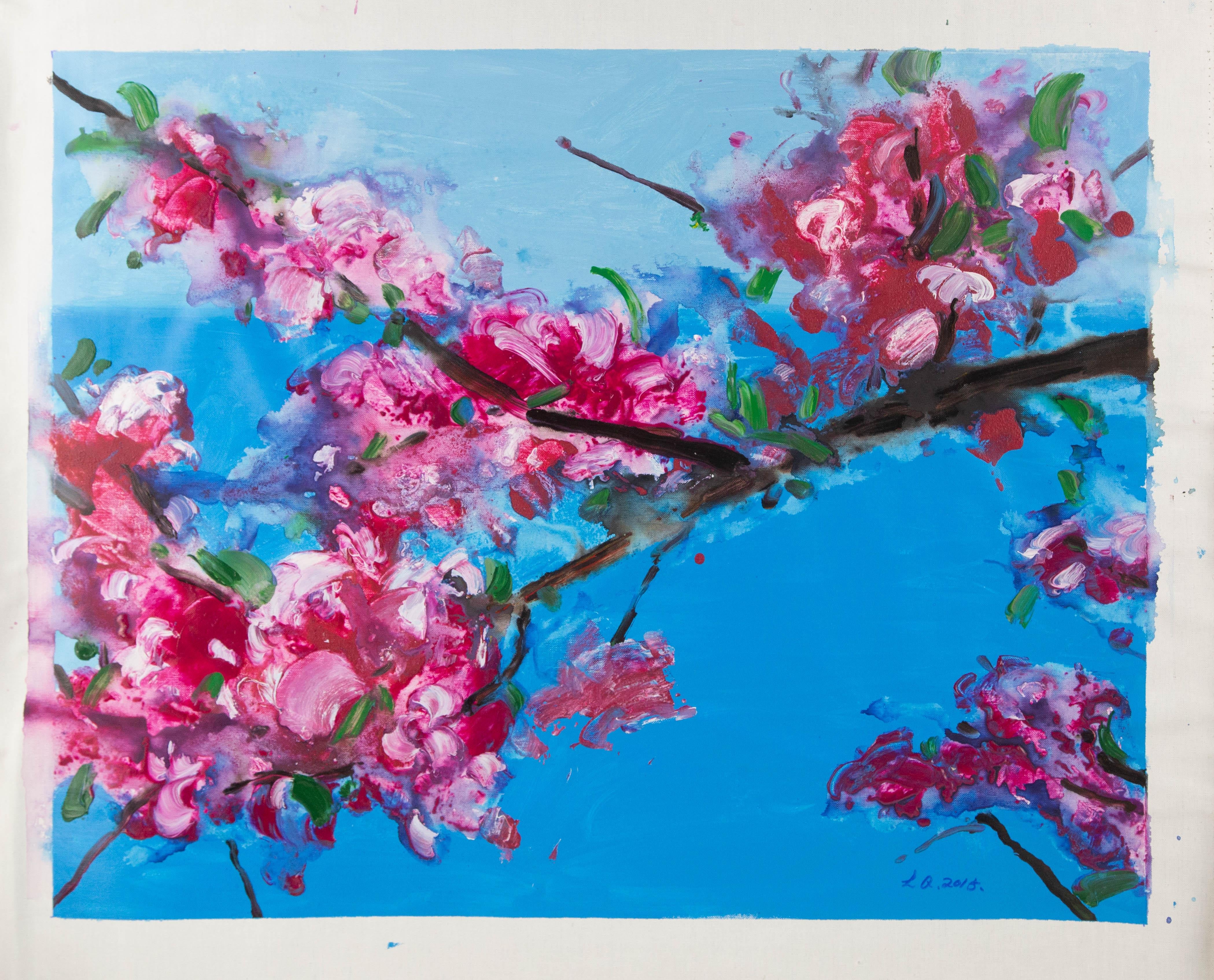 Qiang Li Floral Original Acrylic On Canvas 