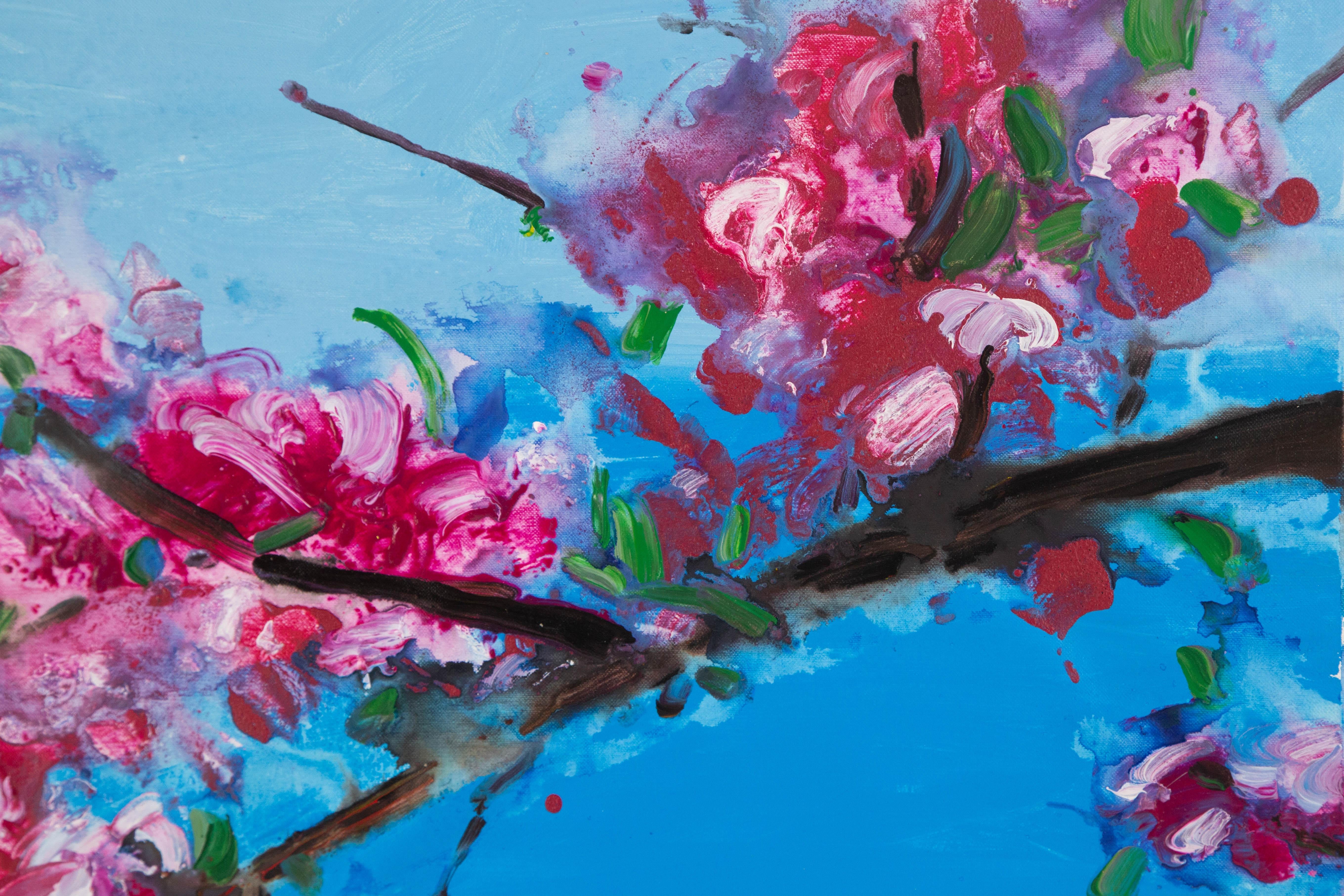 Qiang Li Floral Original Acrylic On Canvas 