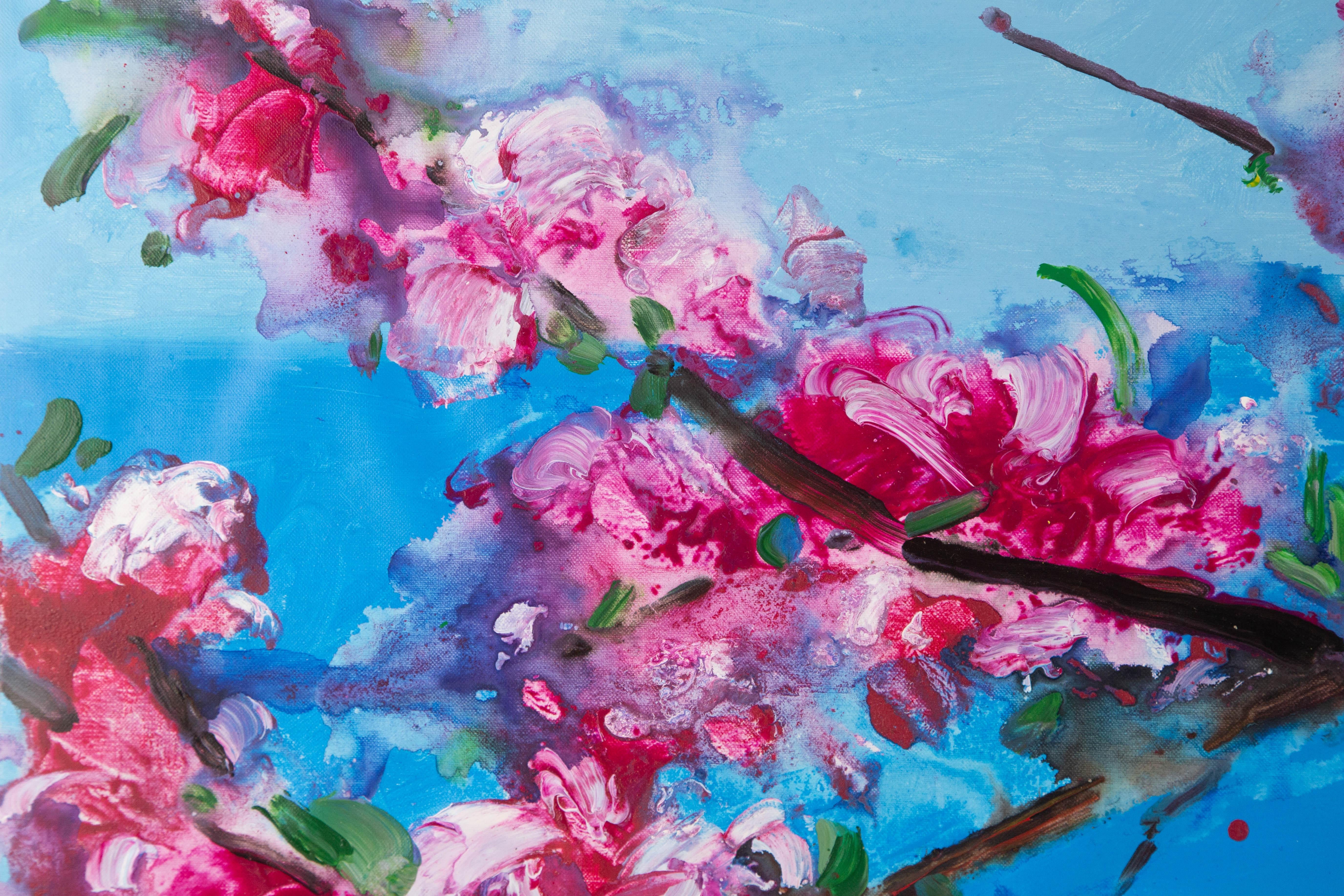 Qiang Li Floral Original Acrylic On Canvas 