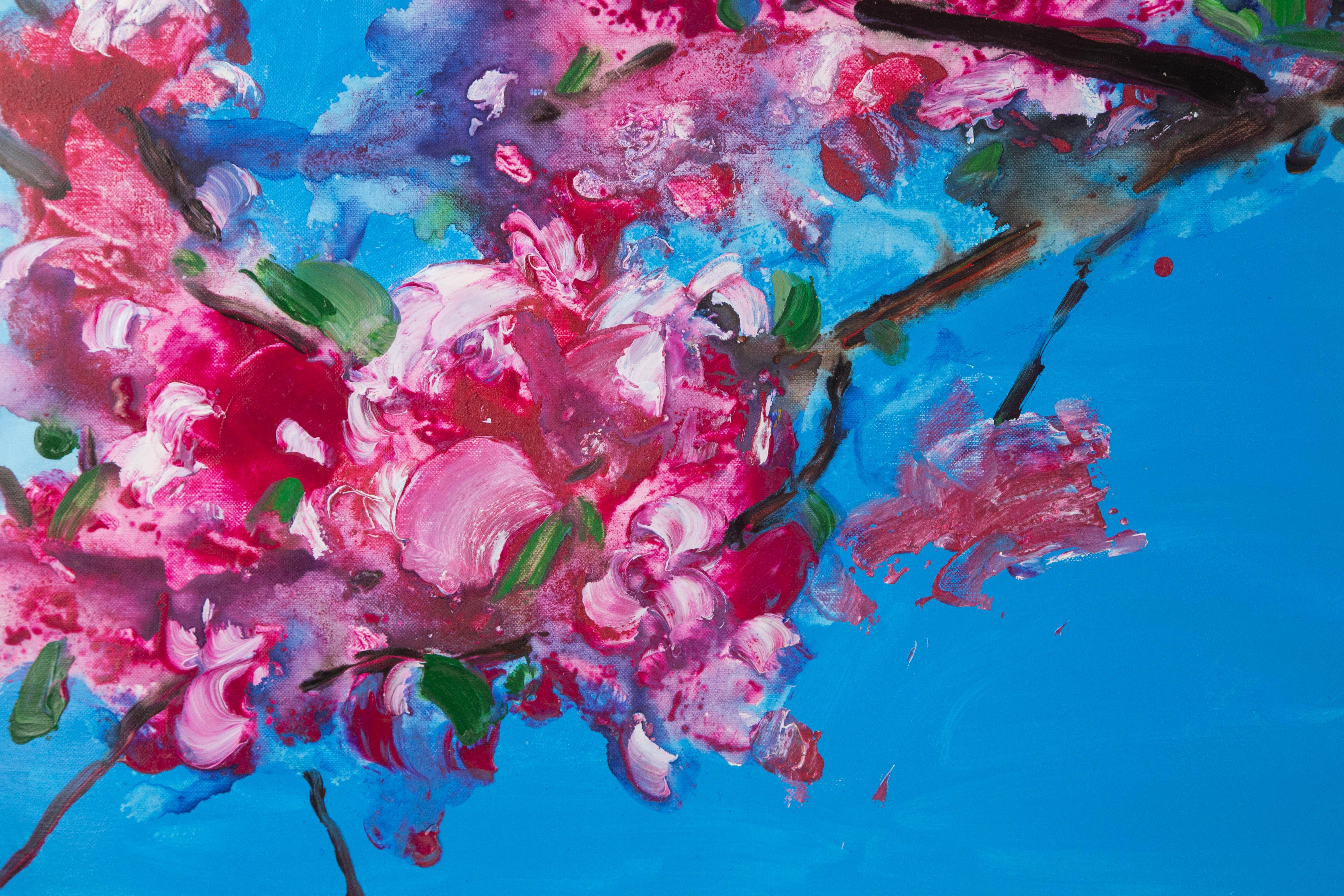 Qiang Li Floral Original Acrylic On Canvas 