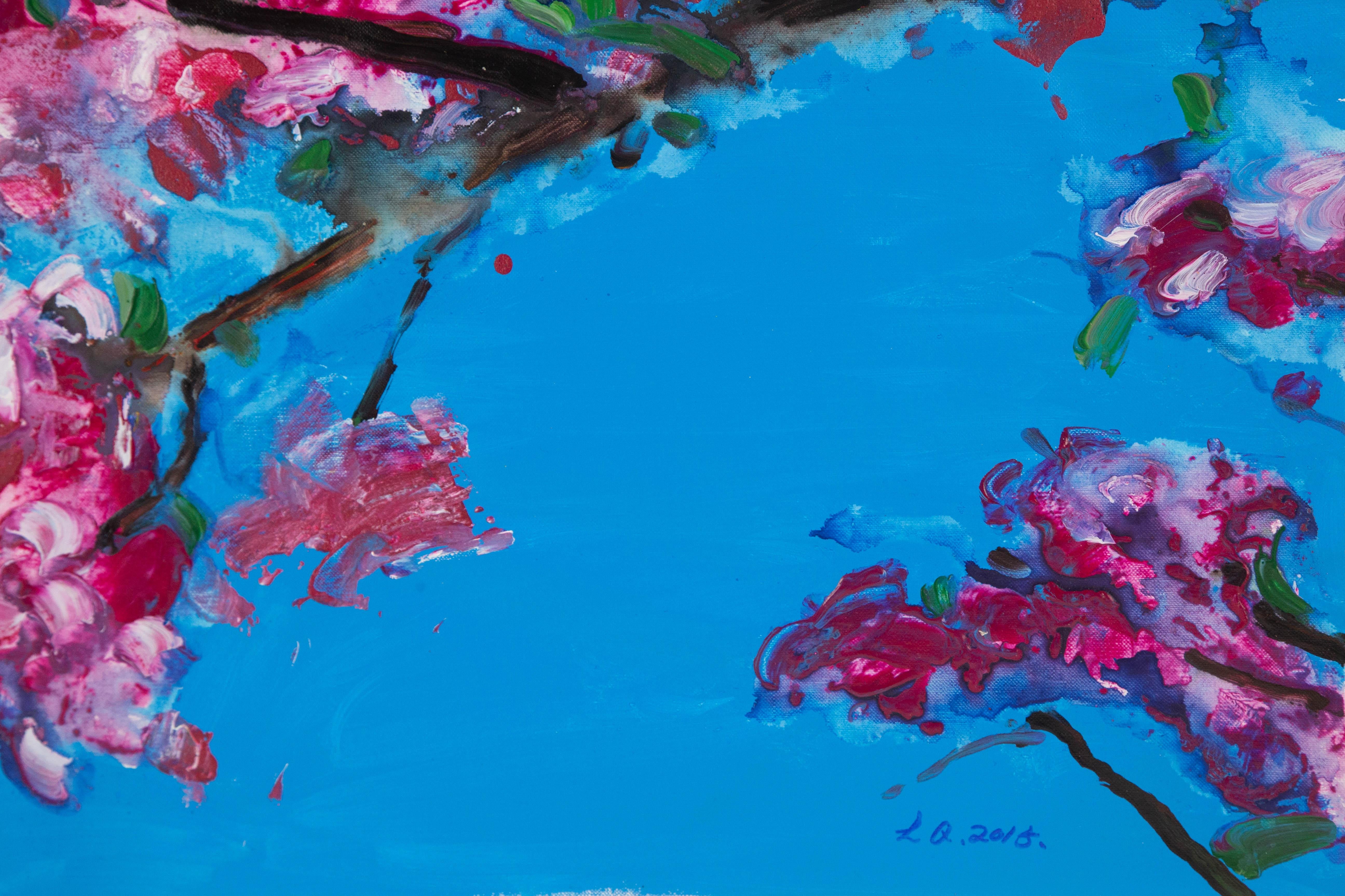 Qiang Li Floral Original Acrylic On Canvas 