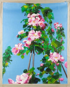 Qiang Li Floral Original Acrylic On Canvas "Spring Breeze 2"