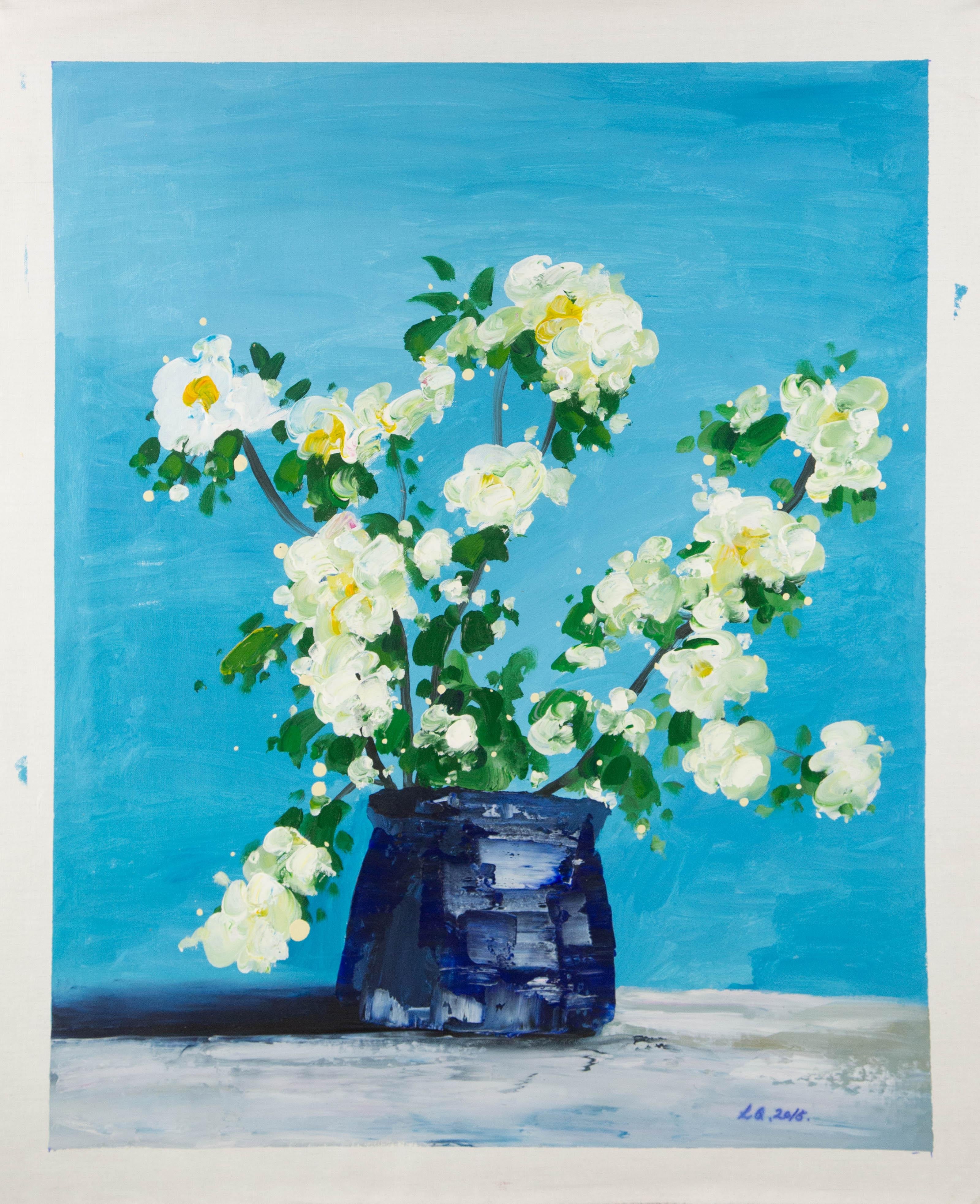 Qiang Li Floral Original Acrylic On Canvas 