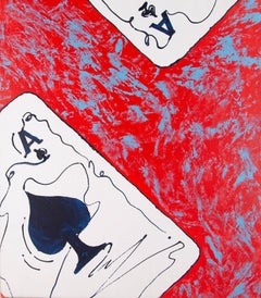 Qiang Li Modernist Original Oil On Canvas "Poker"