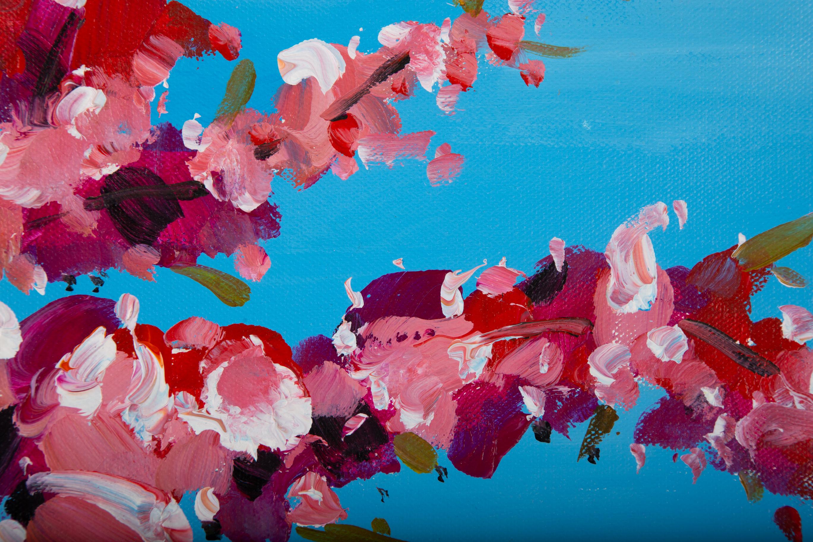 Qiang Li Stillleben, Original-Ölgemälde „Rosa Orchidee“, Qiang Li im Angebot 3