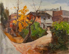 Qiang Zhong Landscape Original Oil On Canvas "Memory Lane"