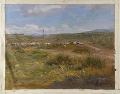 Qiang Zhong Landscape Original Oil On Canvas "The Travel"