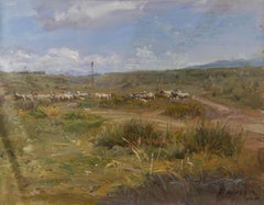 Qiang Zhong Landscape Original Oil On Canvas "The Travel"