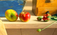 Witte Kan Tulpen Appels White Jug with Tulips and Apples Oil Painting In Stock