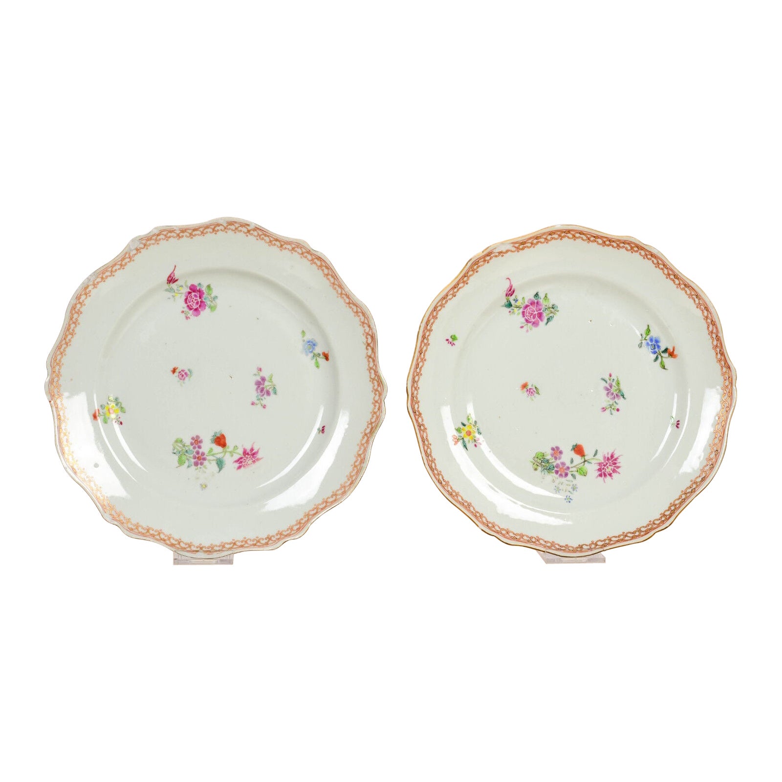 Qianlong Imari Garden Export Chine de Commande Assiette Qing, 18C en vente