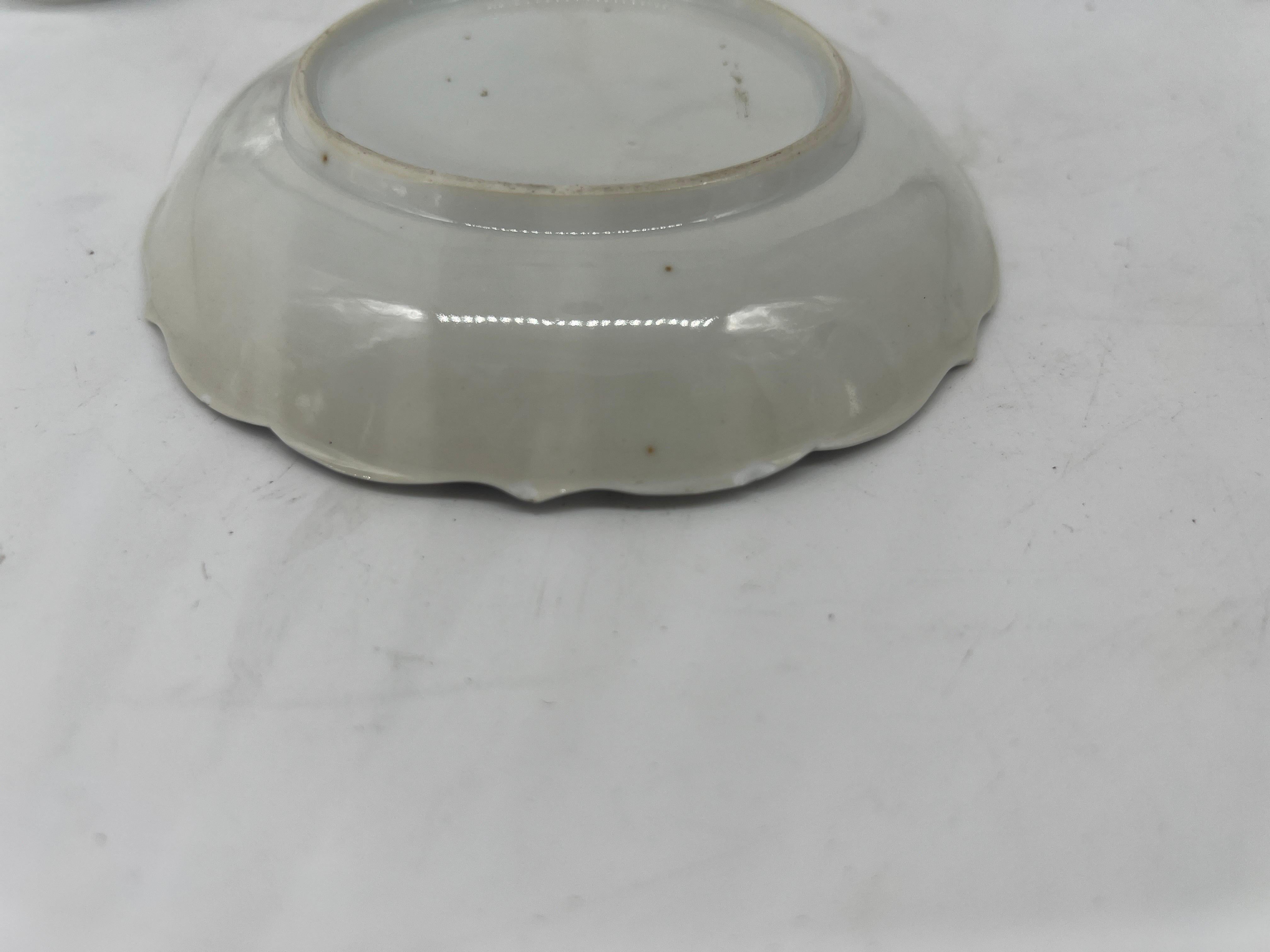 Qianlong Period Chinese Export Porcelain Tea Cup & Saucer - Lotus Underglaze For Sale 2