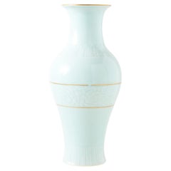 Qianlong-Stil Celadon-Vase mit vergoldeten Rändern