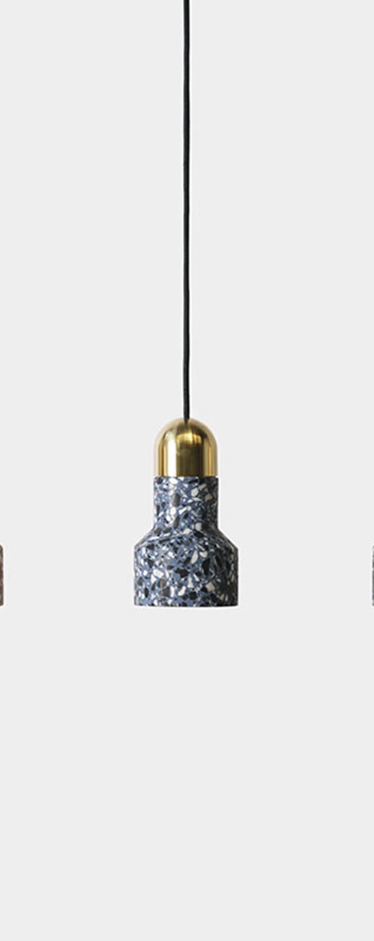 Chinese 'Qie' Black Terrazzo Pendant Lamp by Bentu Design For Sale