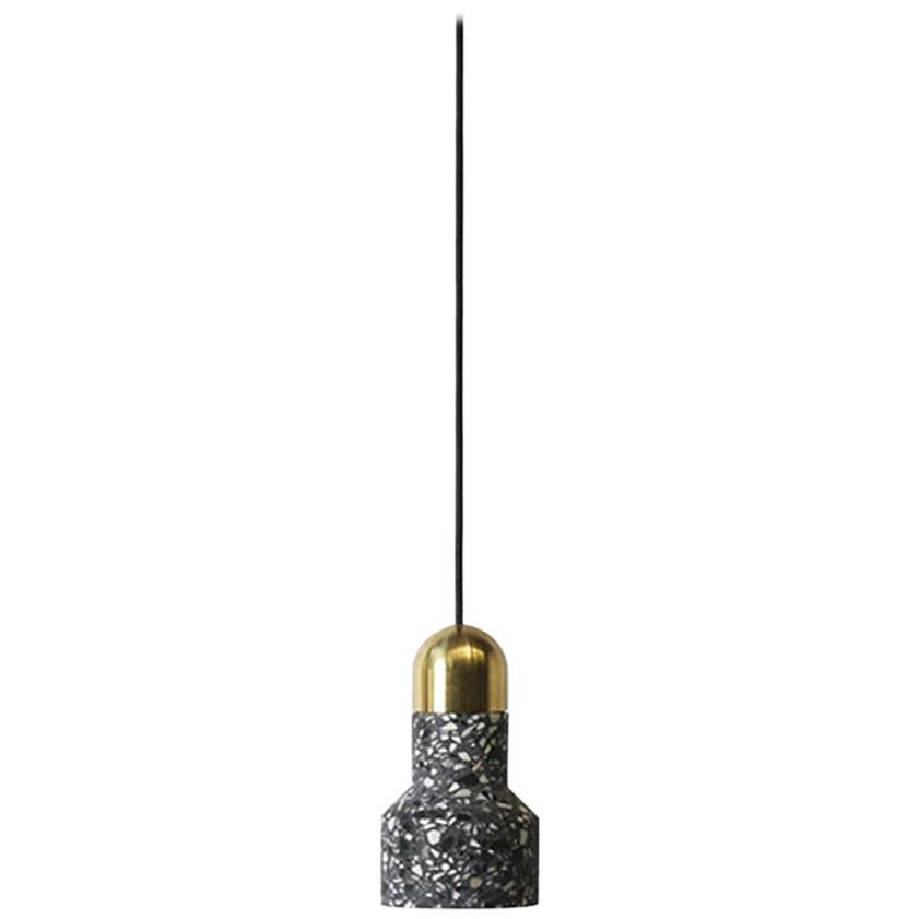 'Qie' Black Terrazzo Pendant Lamp by Bentu Design