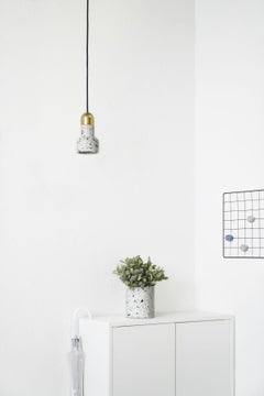 'Qie' White Terrazzo Pendant Lamp by Bentu Design