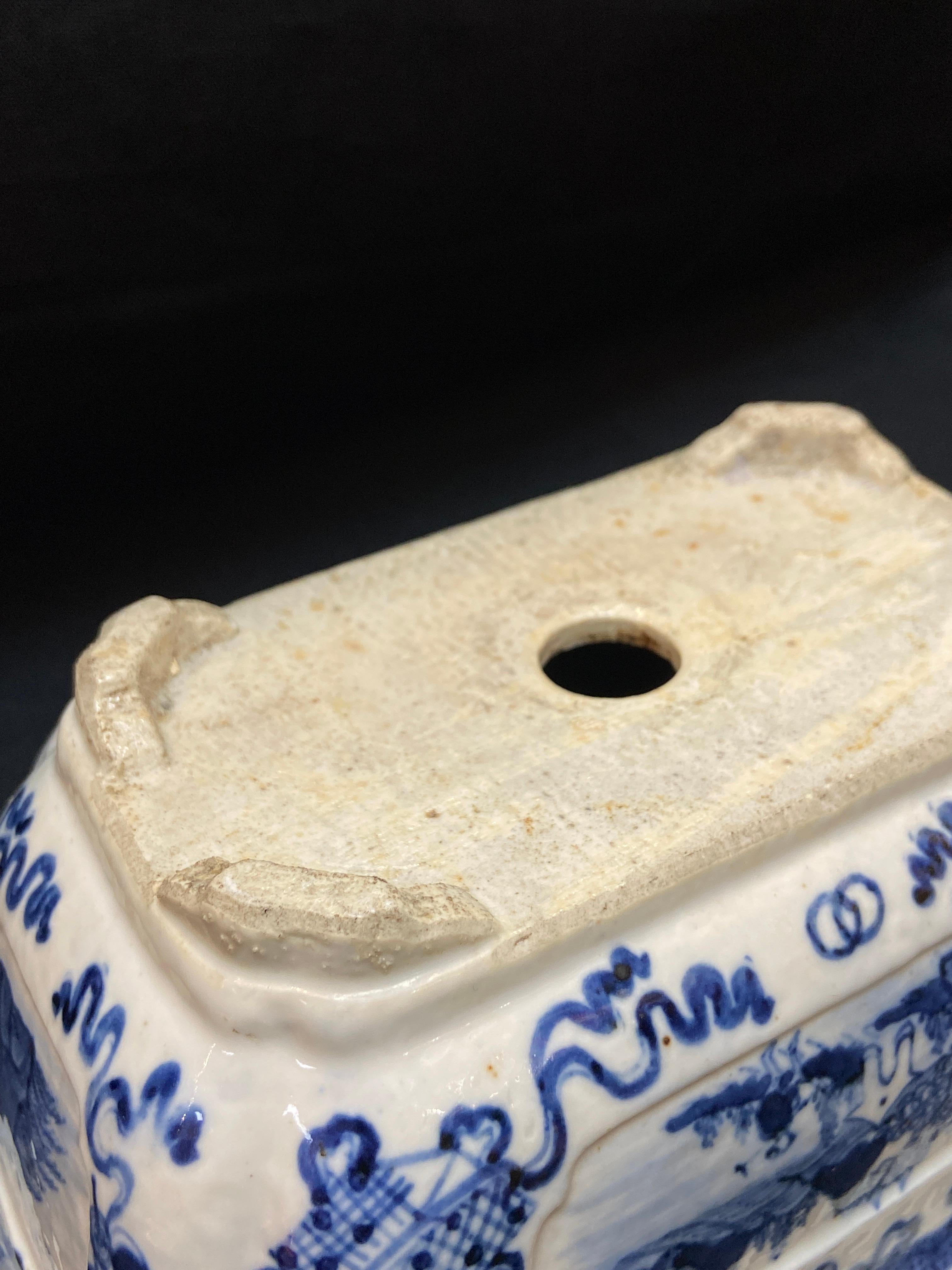 Qing， 18th century blue and white “landscape” Basin For Sale 9