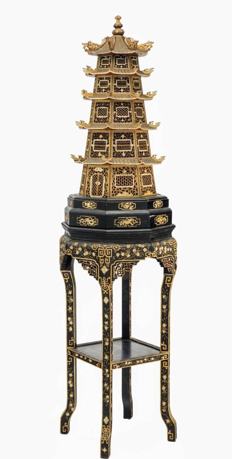 Rare Antique Chinese Sculptural Pagoda On Stand Fashioned As A Floor Lamp For Sale 4