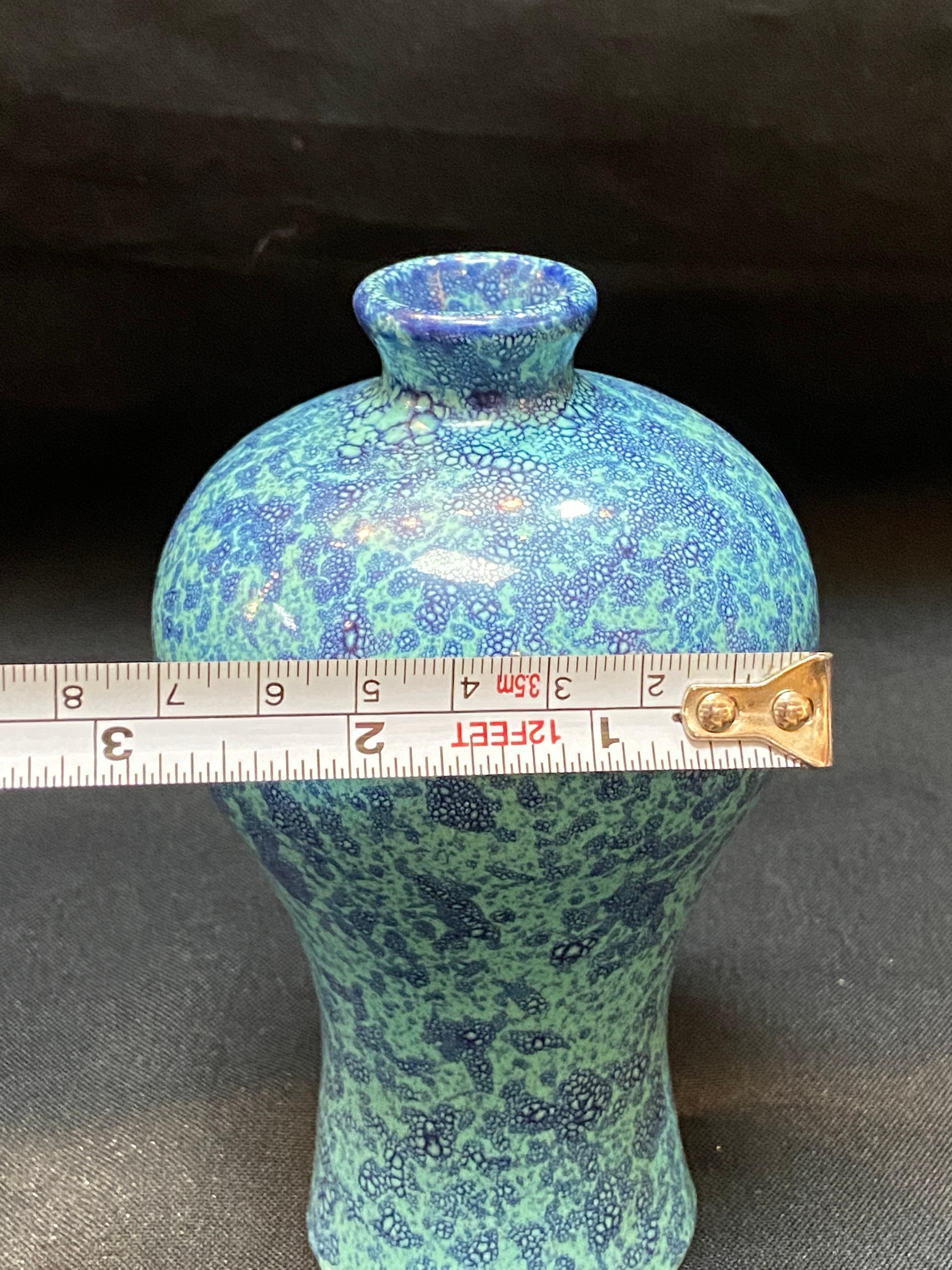 Qing， Chinese antique a delicate “Robin-Egg”-glazed porcelain plum vase For Sale 12