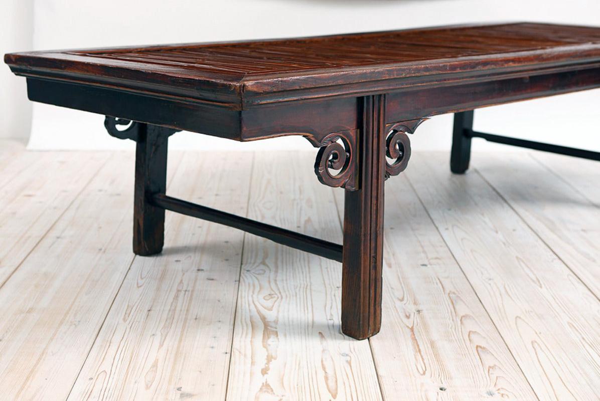 19th Century Qing Chinese Bamboo & Elm Coffee Table/ Daybed, circa 1850 For Sale