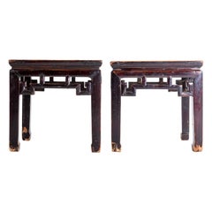 Qing Dynasty Square Side Table with Original Patina