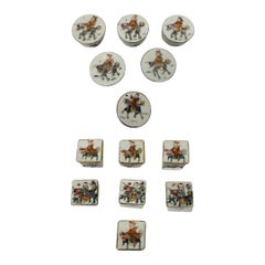 Qing Dynasty - 13 Antique Chinese Porcelain Enameled Salt Boxes