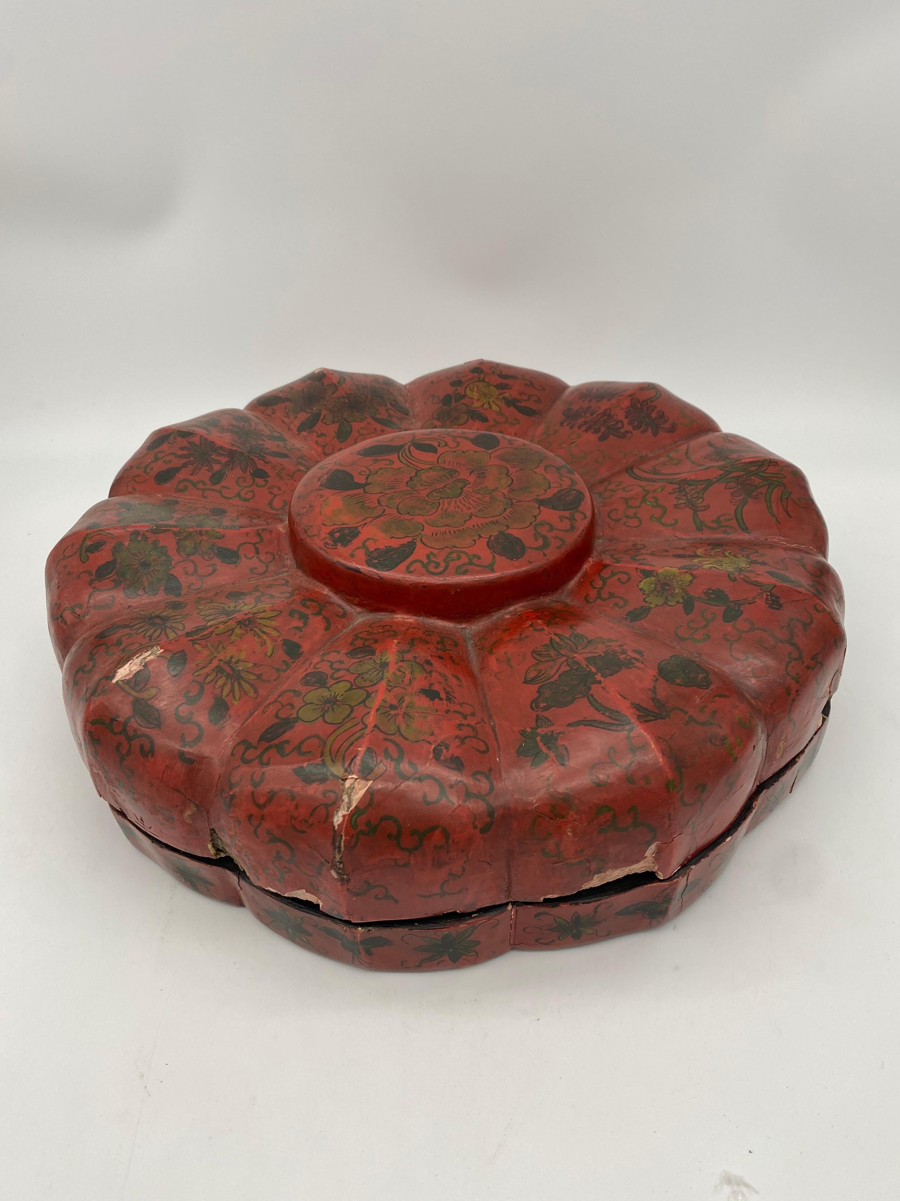 Qing Dynasty Chinese Red Lacquer Box For Sale 1