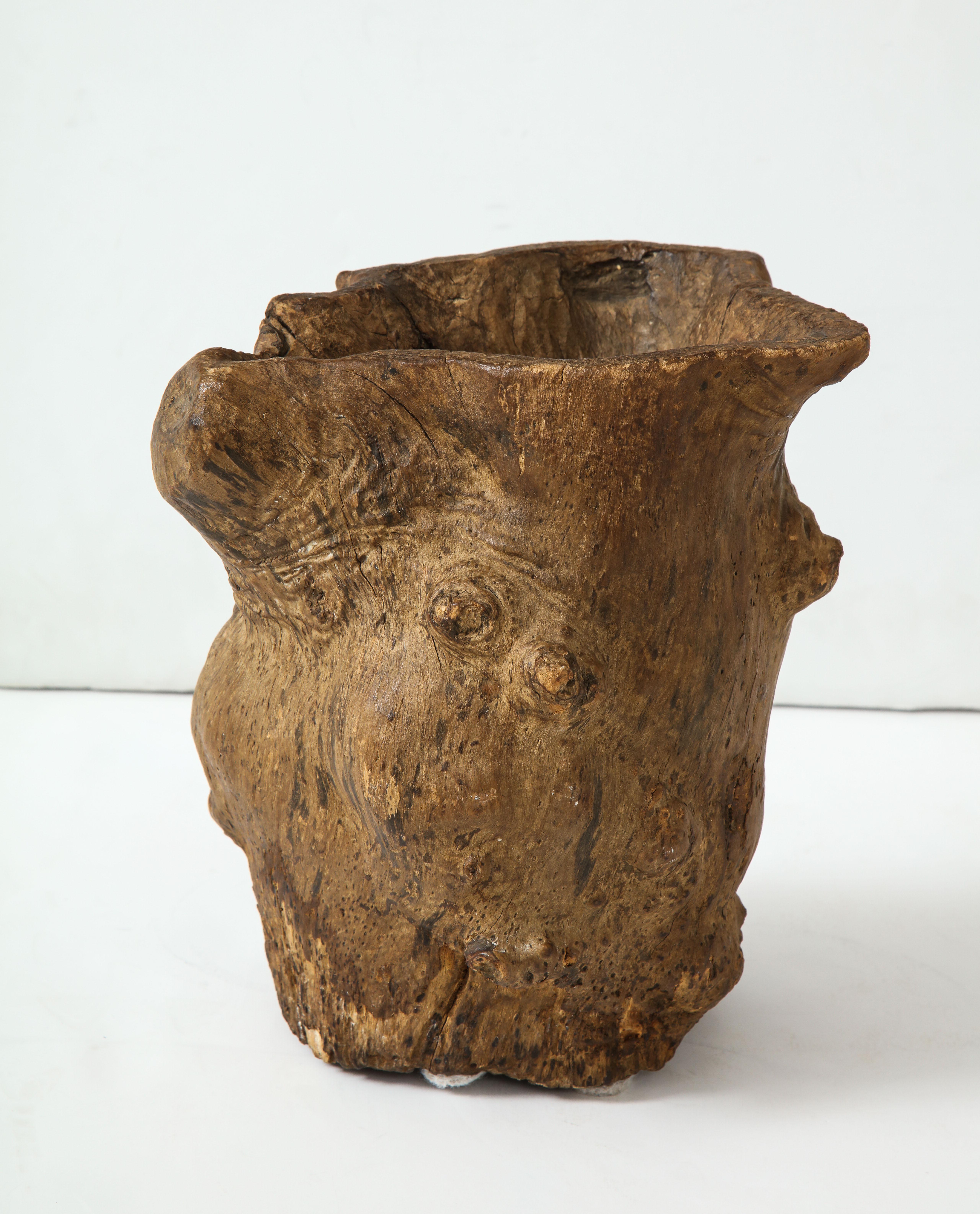 19th Century Qing Dynasty Burl Scroll Pot 'Scholars Pot', China For Sale