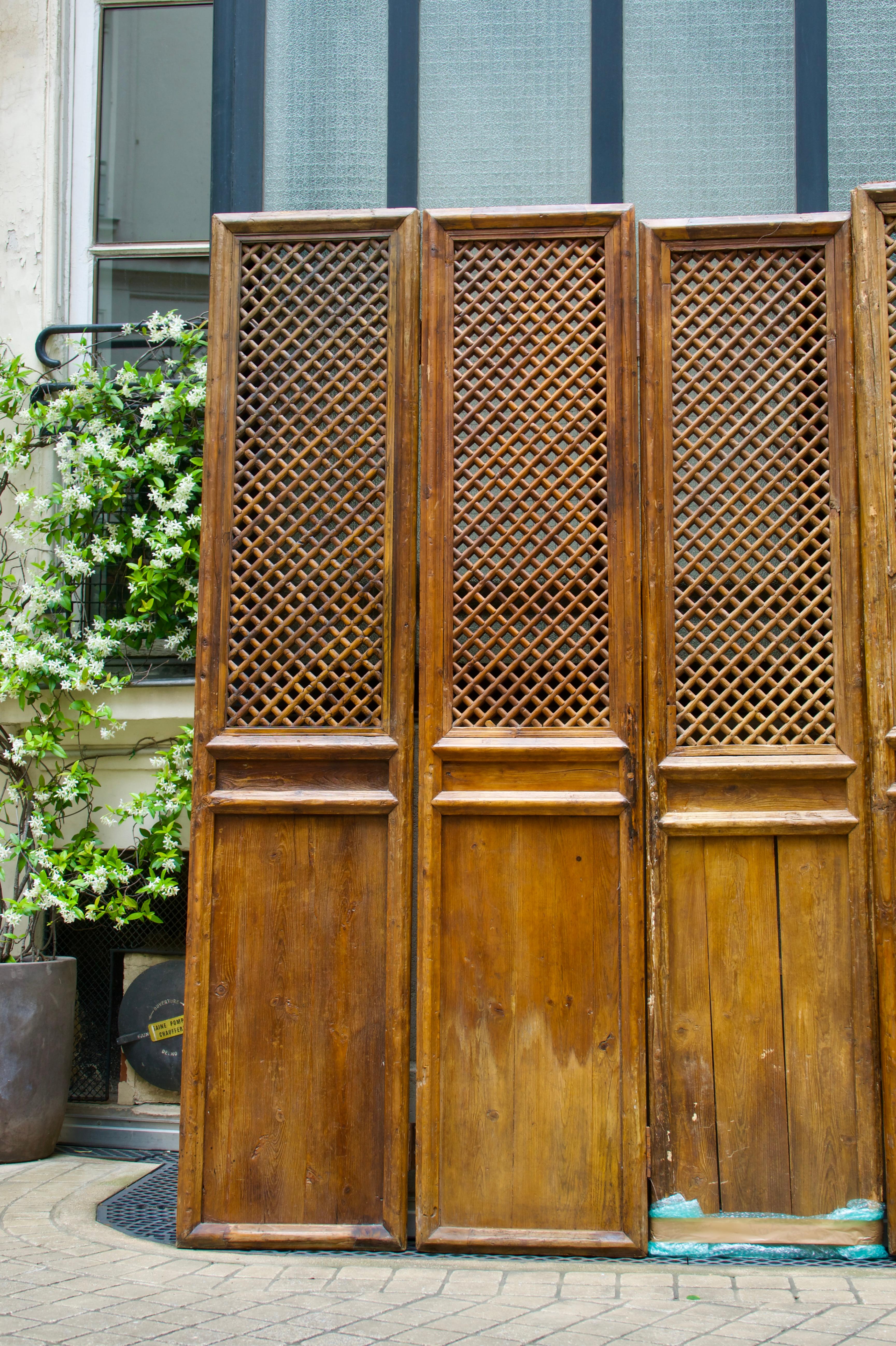 Chinese Qing Dynasty (1644 - 1912), Four Claustra Sliding Doors, China 19th/20th Century