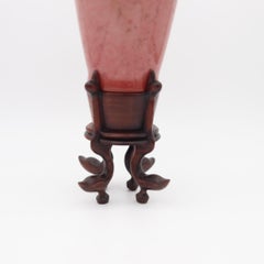 QING DYNASTY 18-19th Century Kangxi Antique Chinese Peach Bloom Porcelain Vase