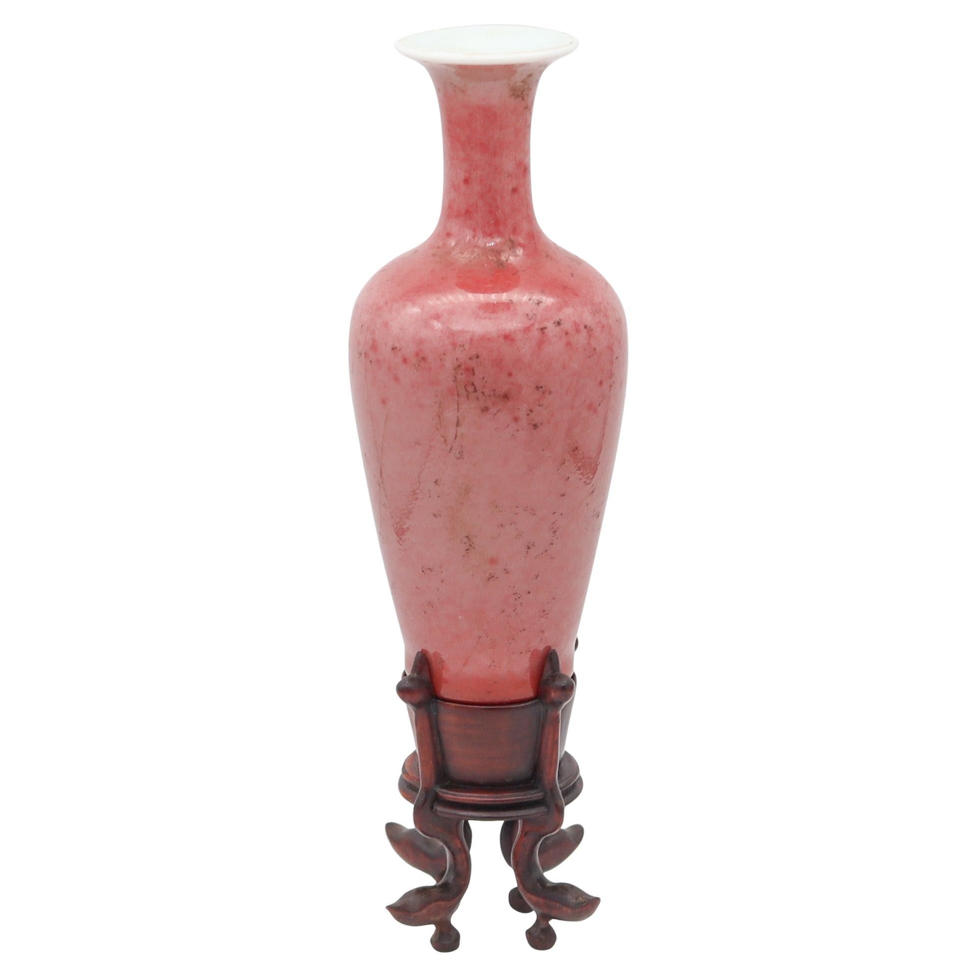 DYNASTIE QING 18-19ème siècle Kangxi Vase ancien en porcelaine chinoise Peach Bloom