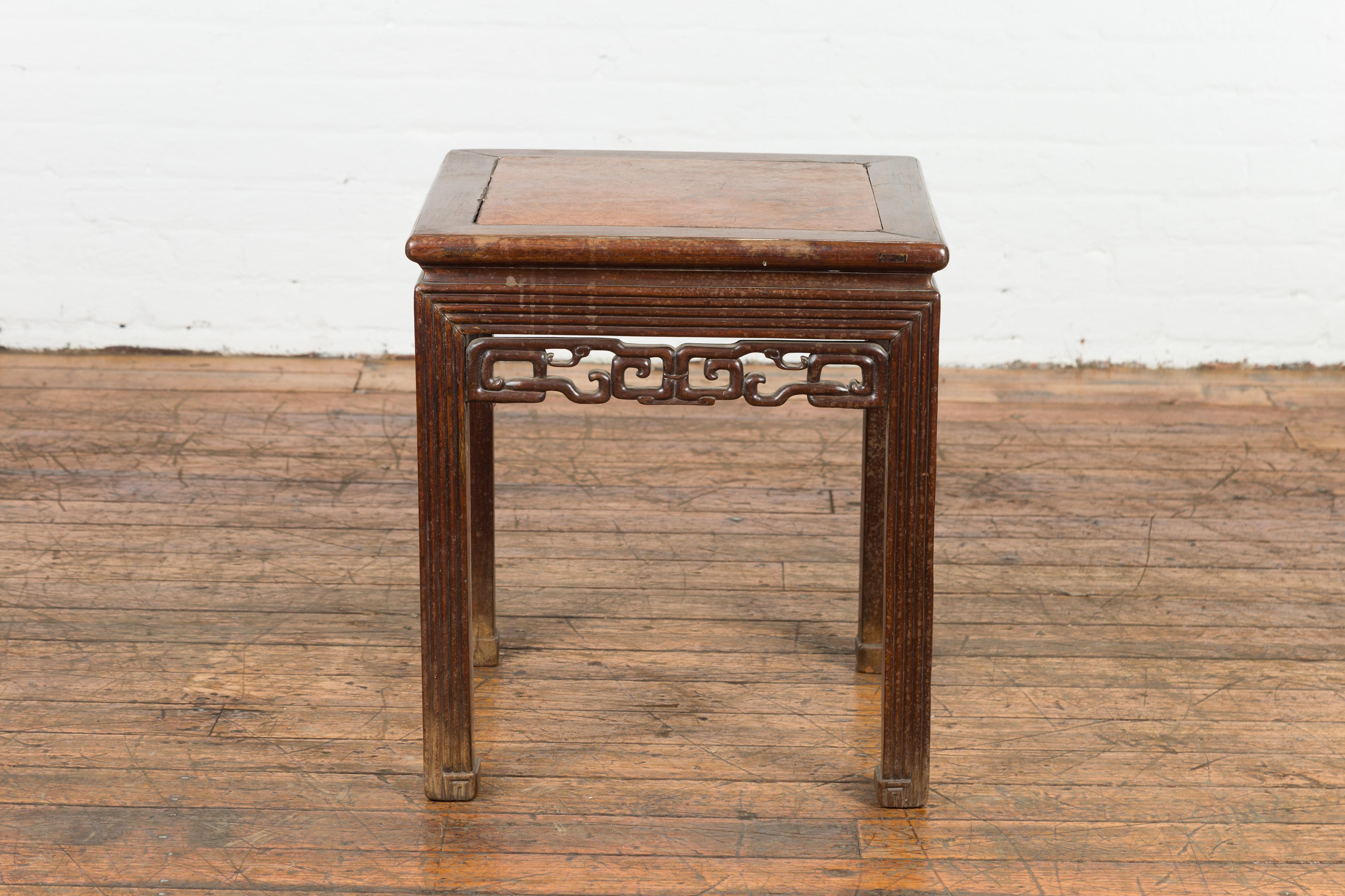 Qing Square Chinese Antique Side Table For Sale