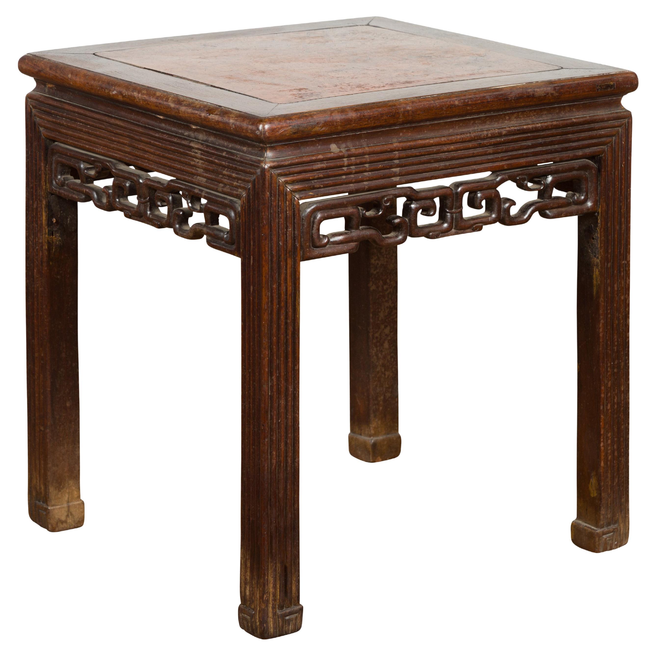 Square Chinese Antique Side Table For Sale