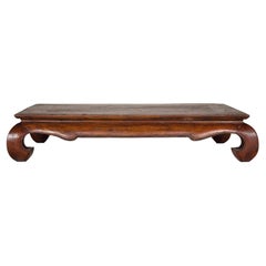 Vintage Qing Dynasty 19th Century Chow Leg Kang Table with Weathered Rustic Patina
