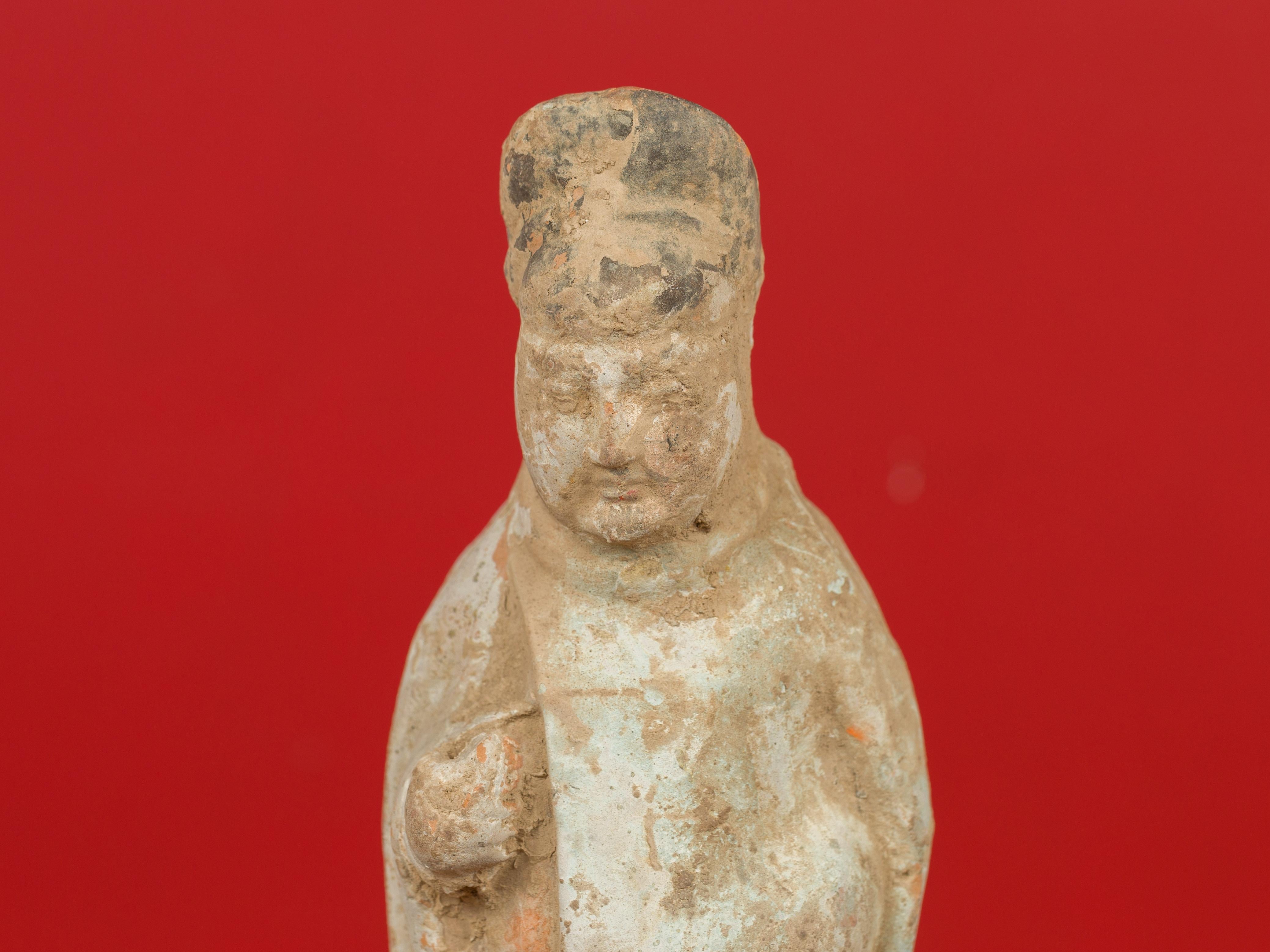 Qing Dynasty 19th Century Terracotta Burial Statue of a Chinese Official 8