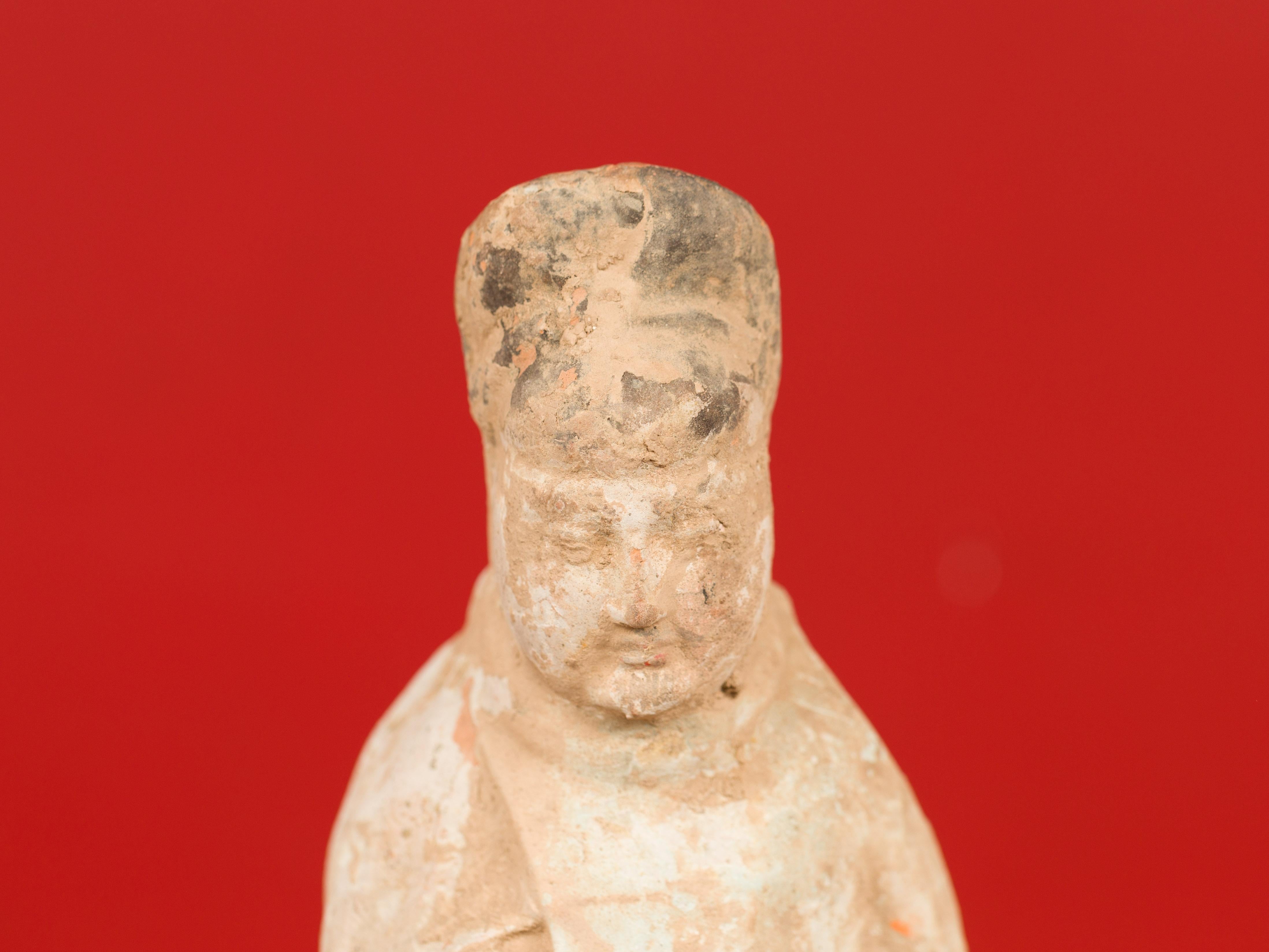 Qing Dynasty 19th Century Terracotta Burial Statue of a Chinese Official 1