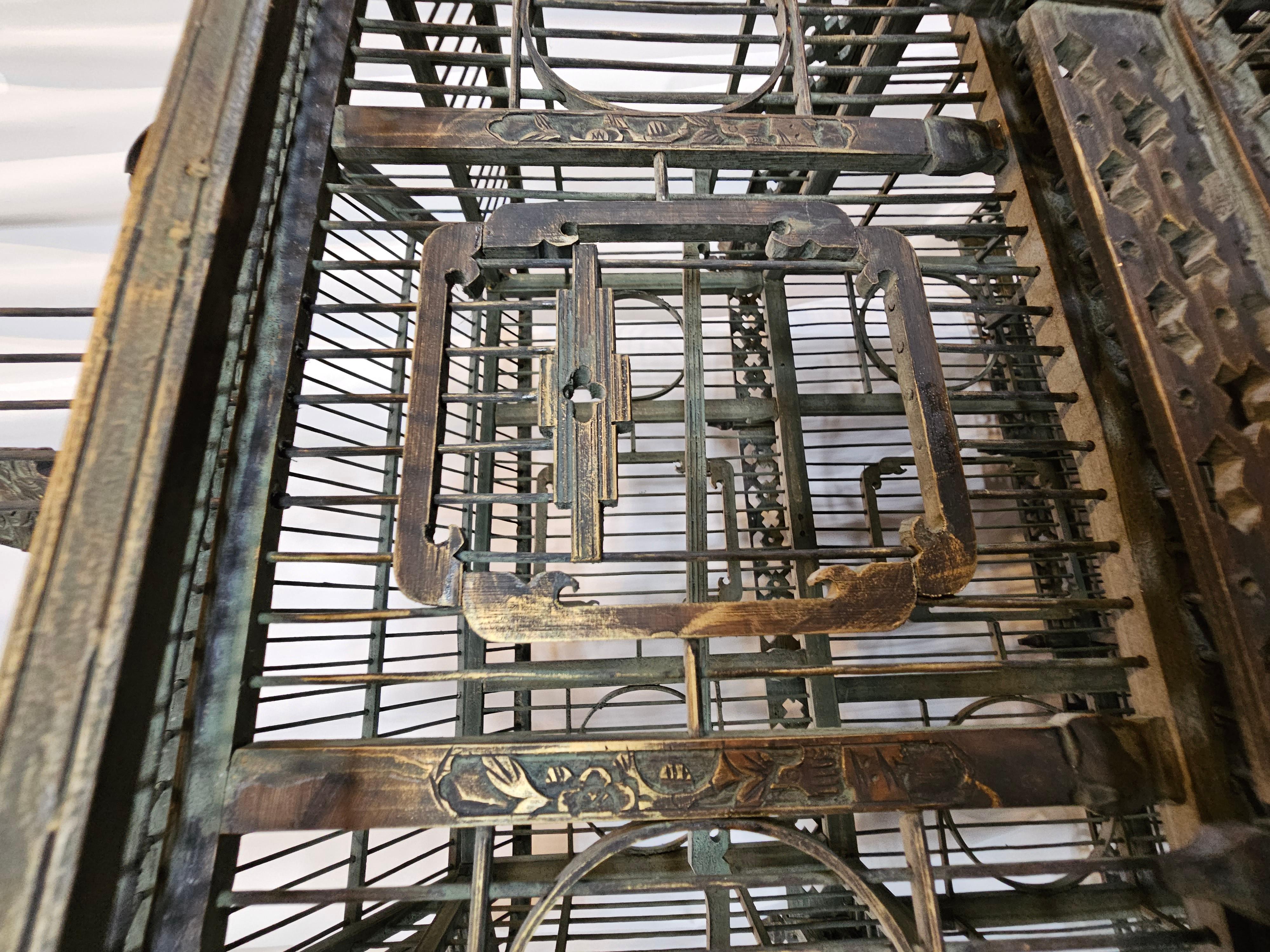 Qing dynasty 2 tier pagoda birdcage  For Sale 4