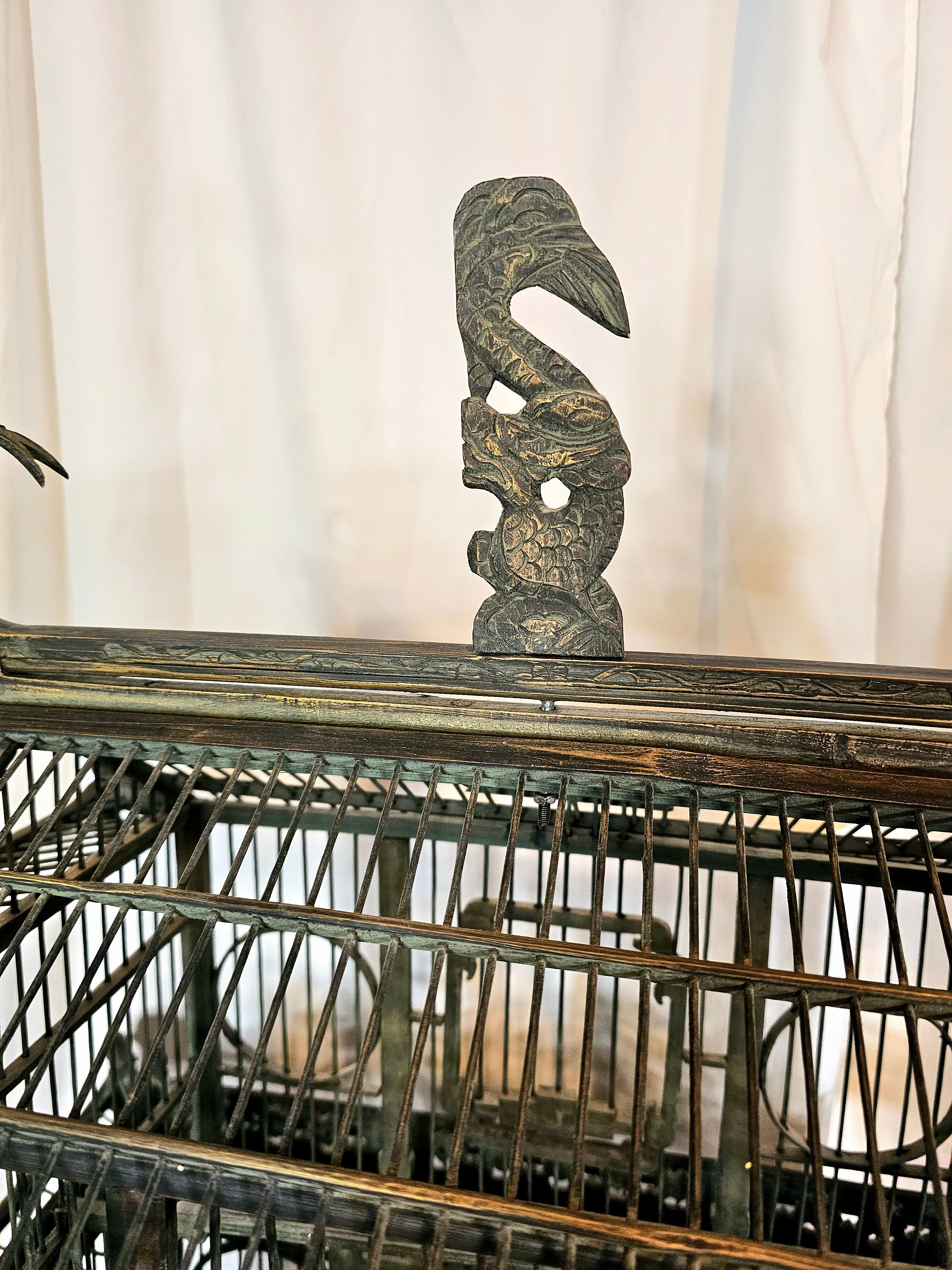 Qing dynasty 2 tier pagoda birdcage For Sale 11
