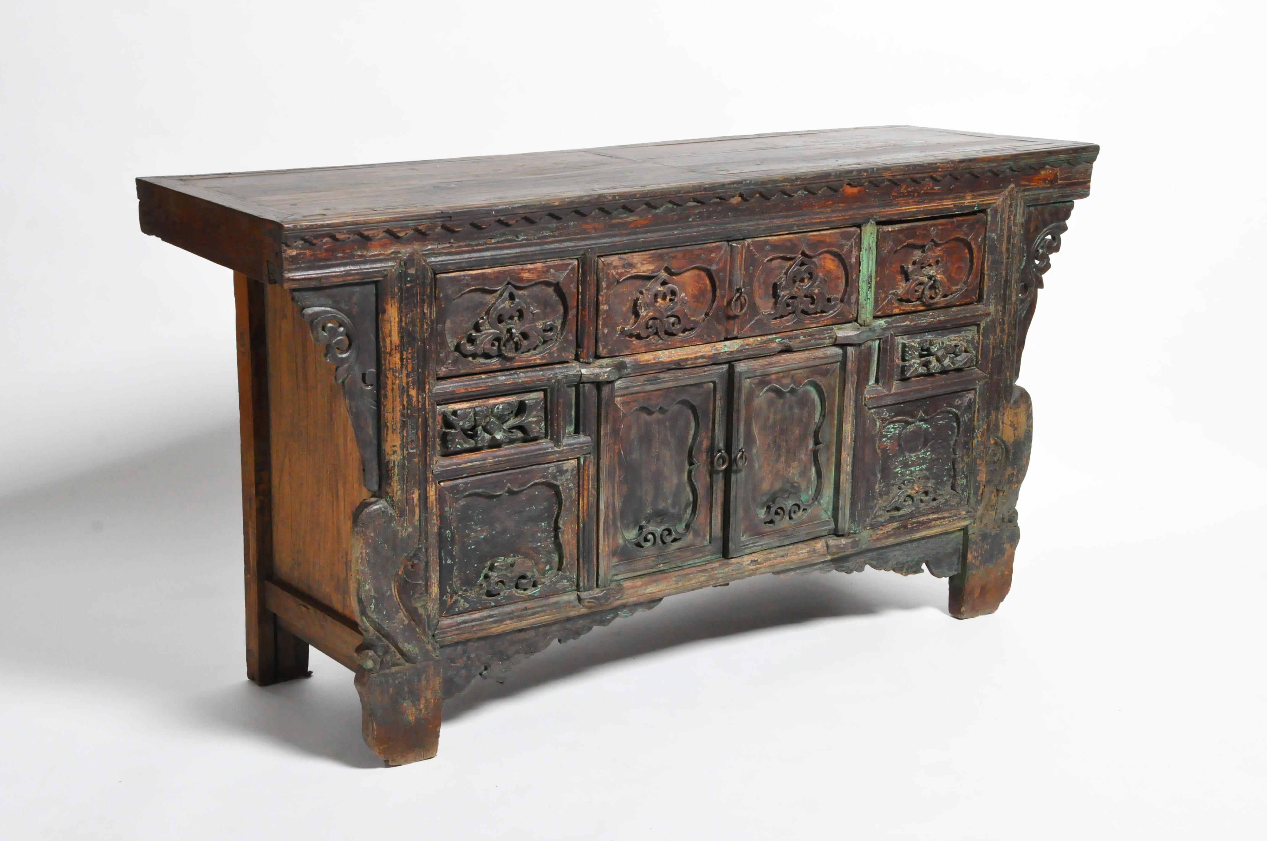 Qing Dynasty Altar Coffer with Four Drawers & Original Patina 9