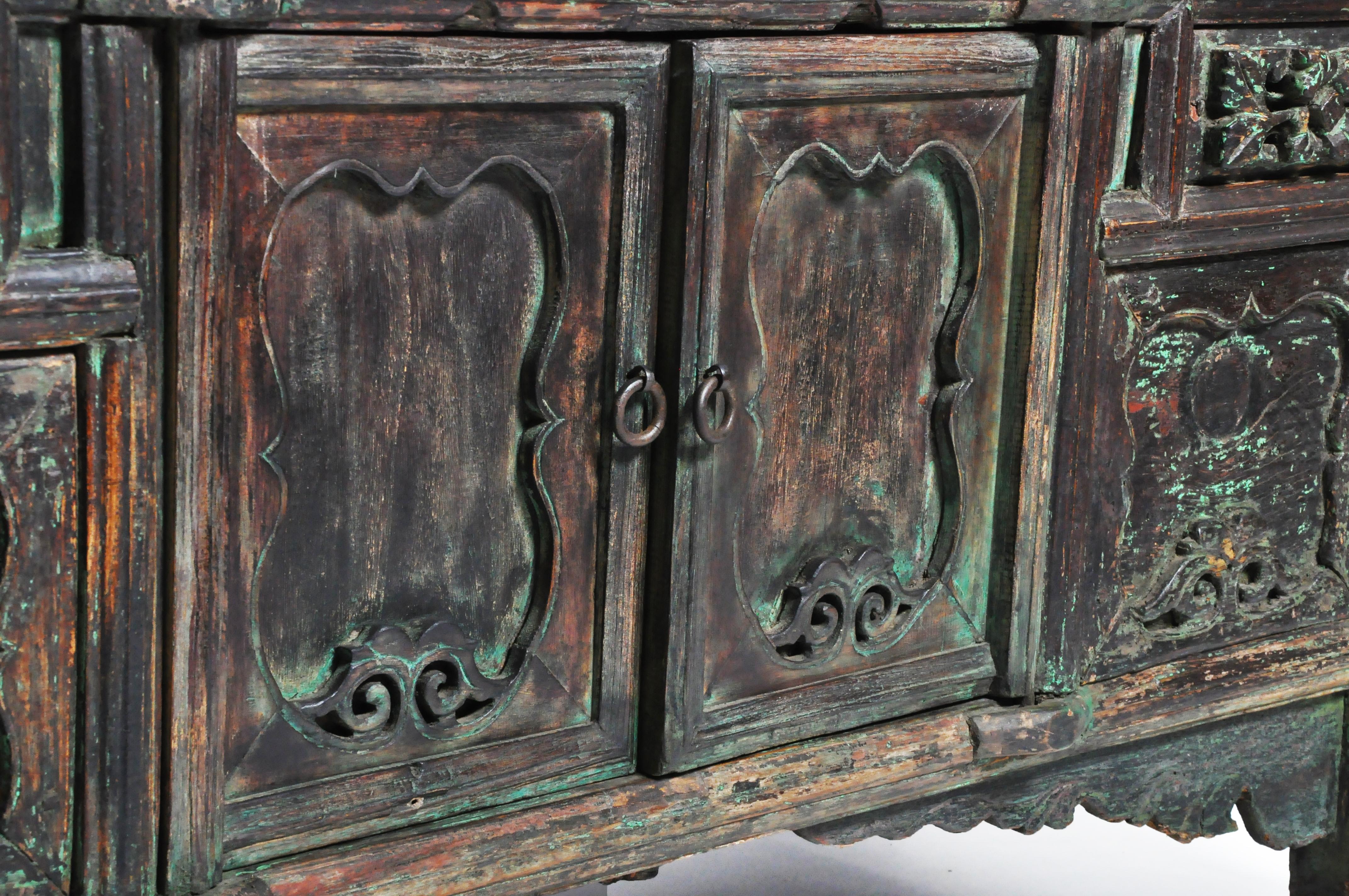 Qing Dynasty Altar Coffer with Four Drawers & Original Patina 14