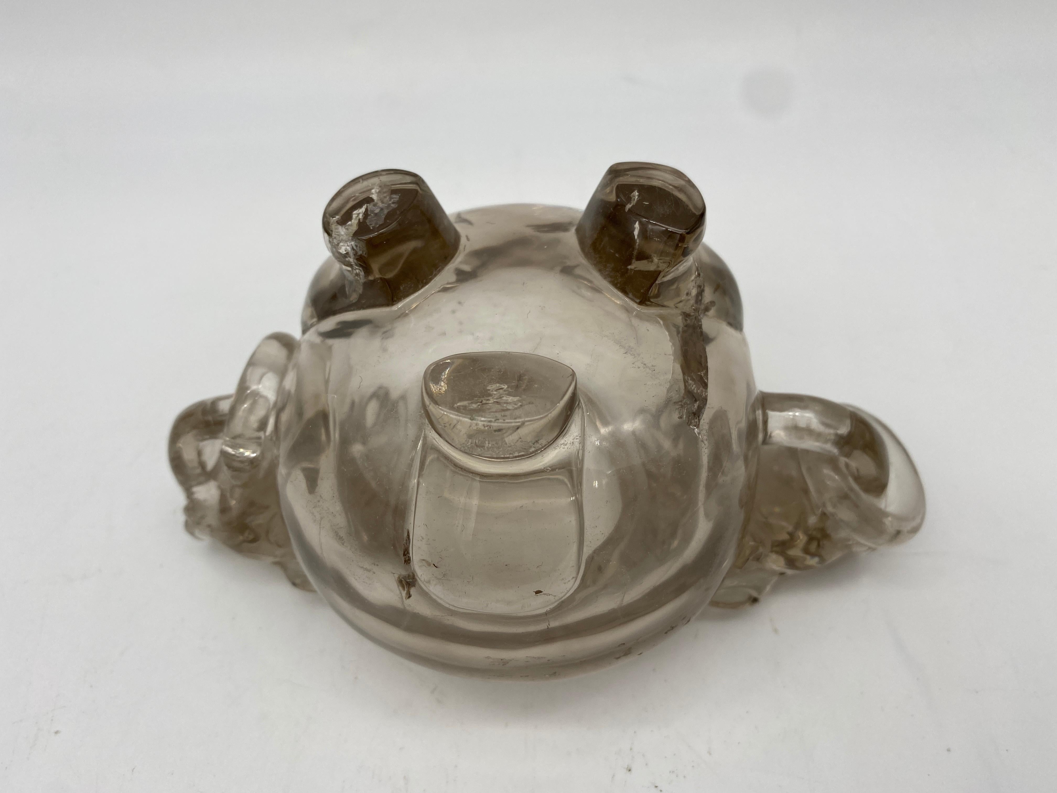 Qing Dynasty Antique Chinese Twin Handled Crystal Censer and Cover For Sale 5