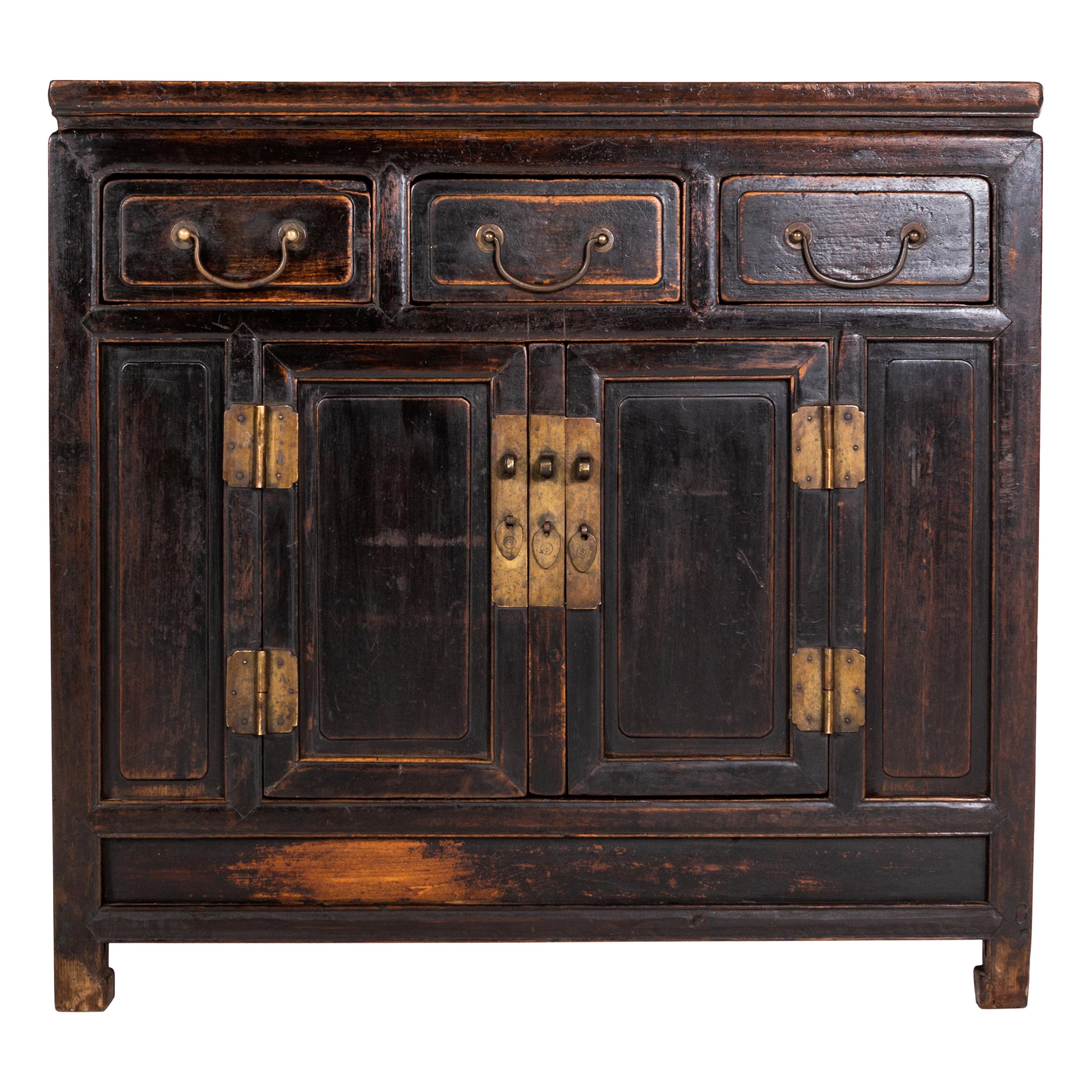 Qing Dynasty Cabinet with Three Drawers and a Pair of Doors