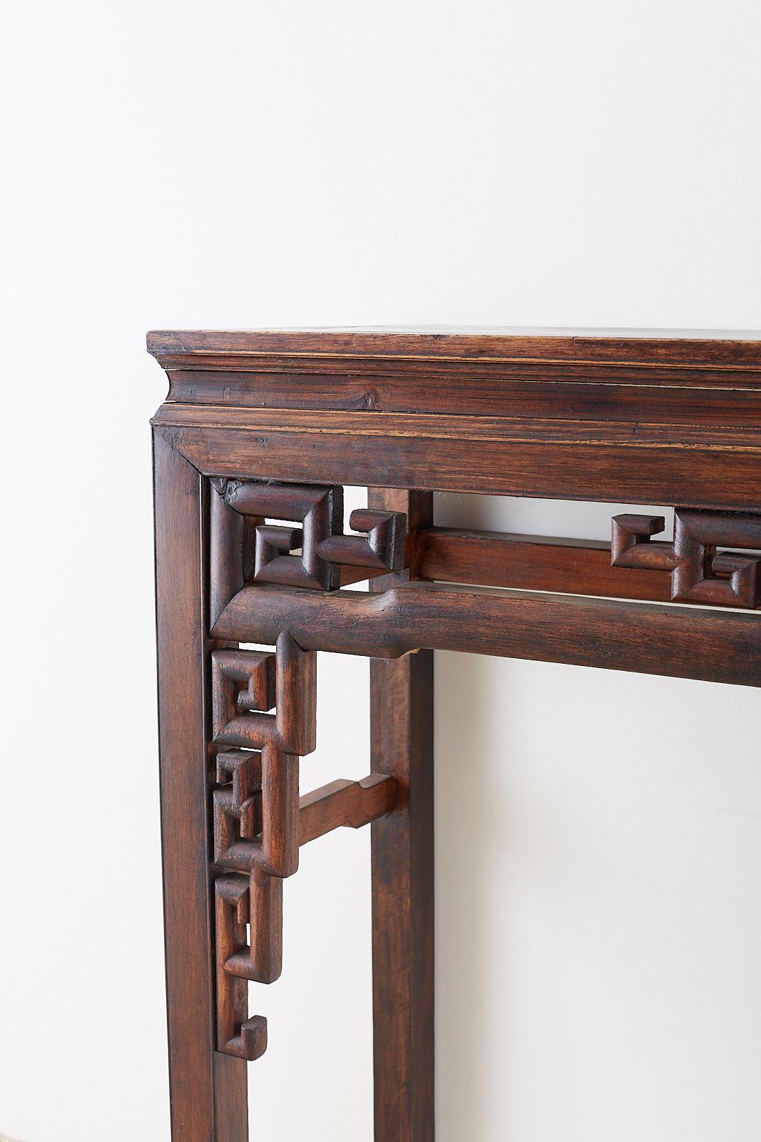 Hand-Carved Qing Dynasty Chinese Altar Table