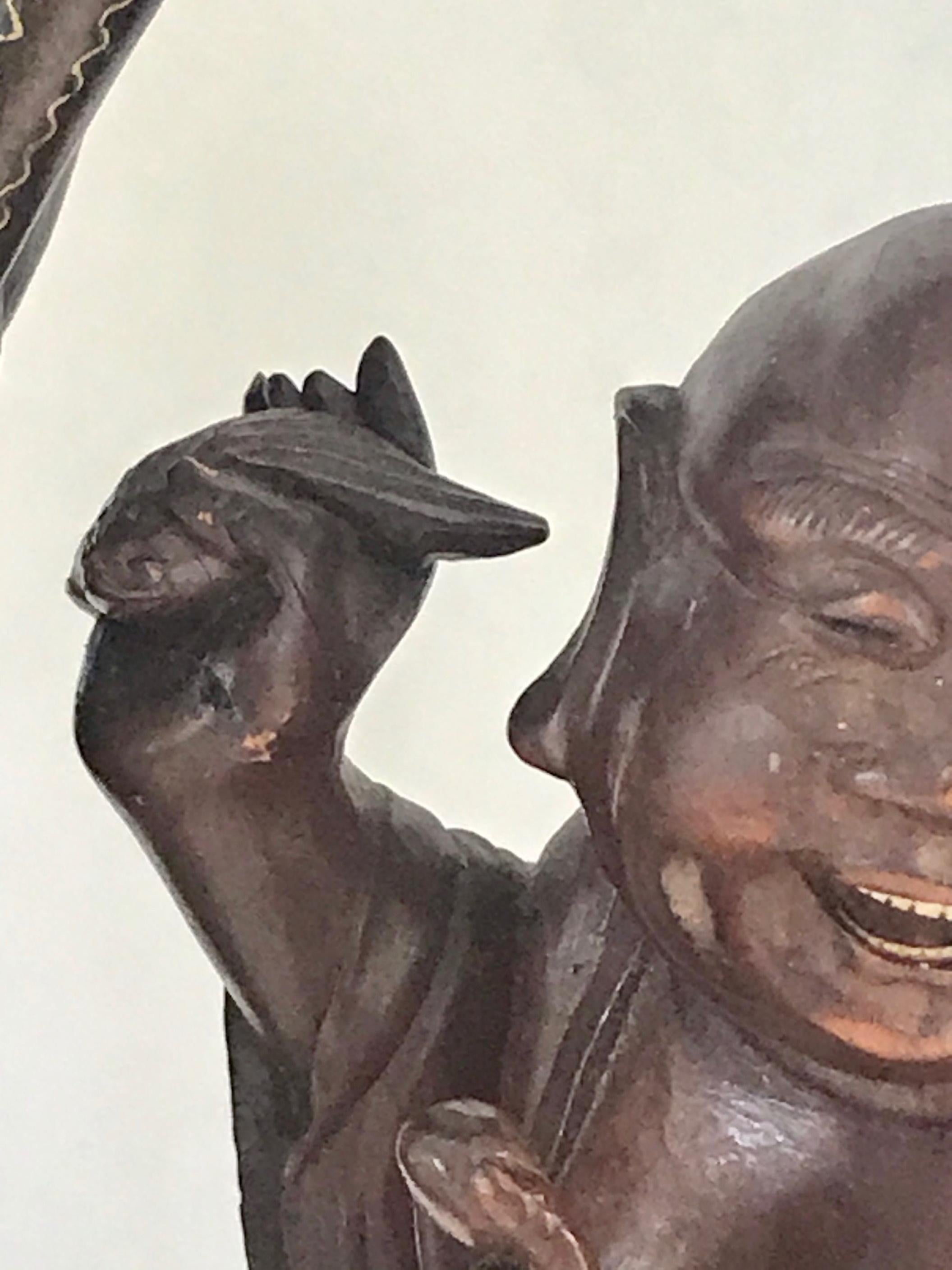 Santuario portátil budista chino tallado en madera de la dinastía Qing siglo XIX