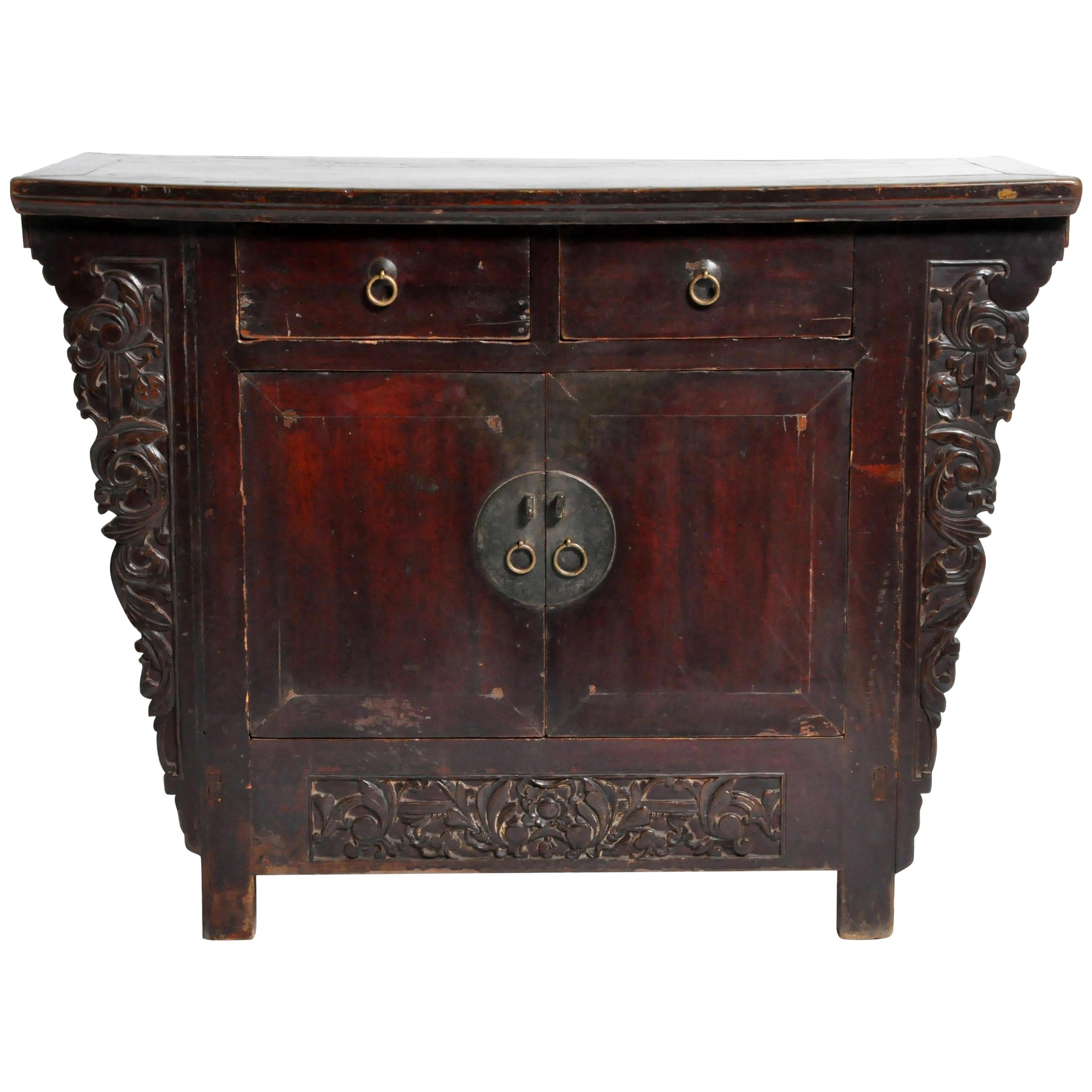 Qing Dynasty Chinese Butterfly Cabinet with Original Patina