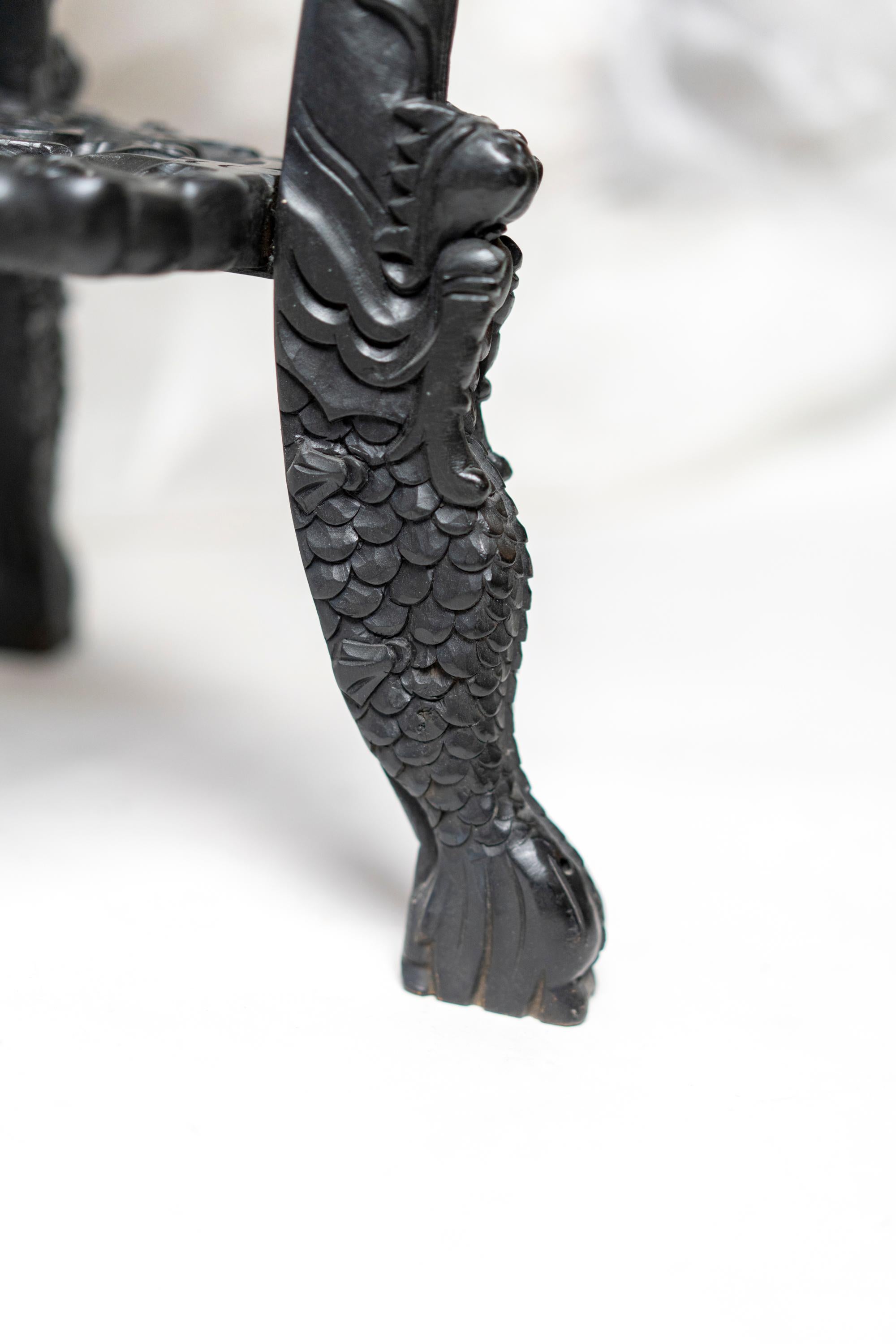 Qing Dynasty Chinese Dragon Carved Wood Pedestal 6