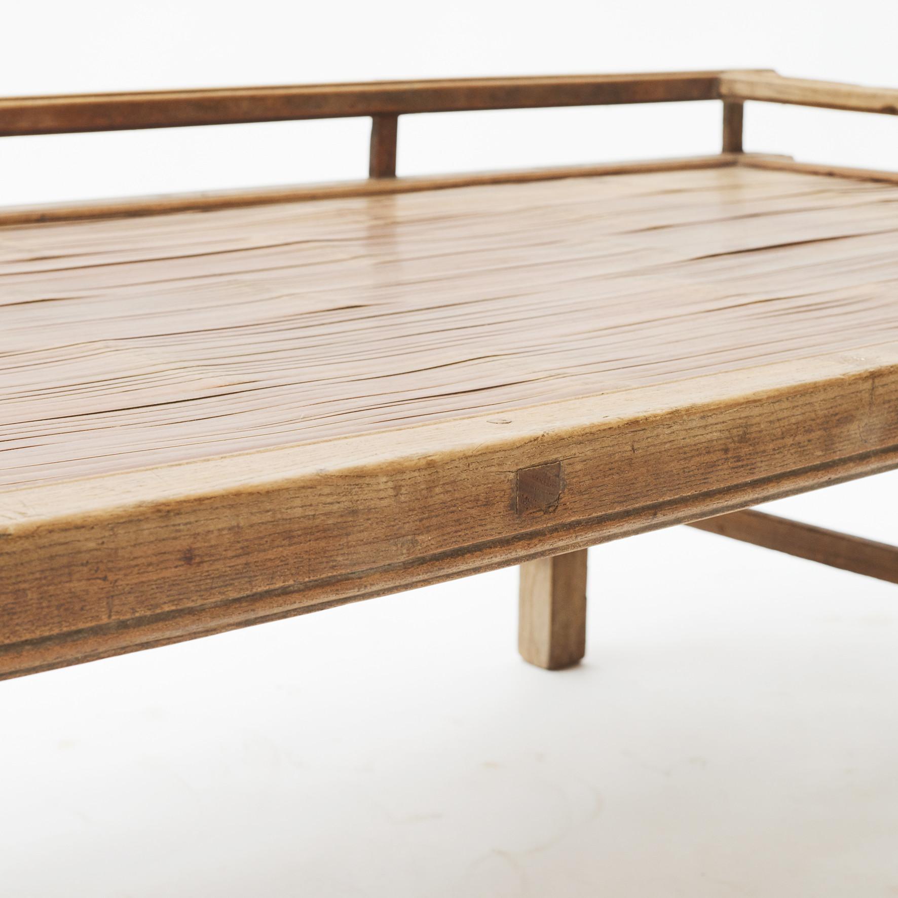 Qing Dynasty Chinese Elm and Bamboo Daybed 1
