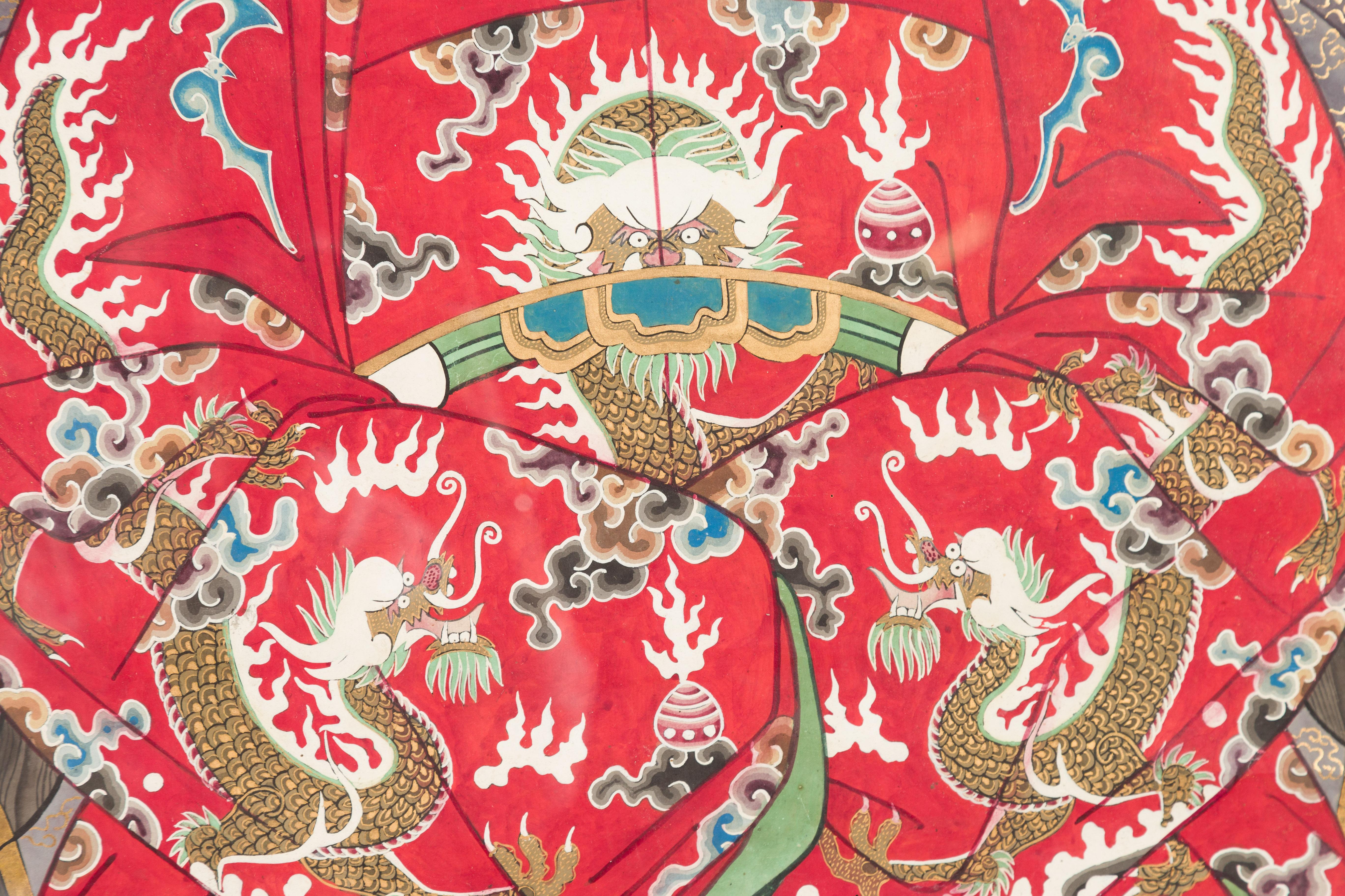 Chinesisches Gemälde einer königlichen Familie aus der Qing-Dynastie mit Drachenmotiven im Angebot 7