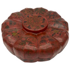 Used Qing Dynasty Chinese Red Lacquer Box