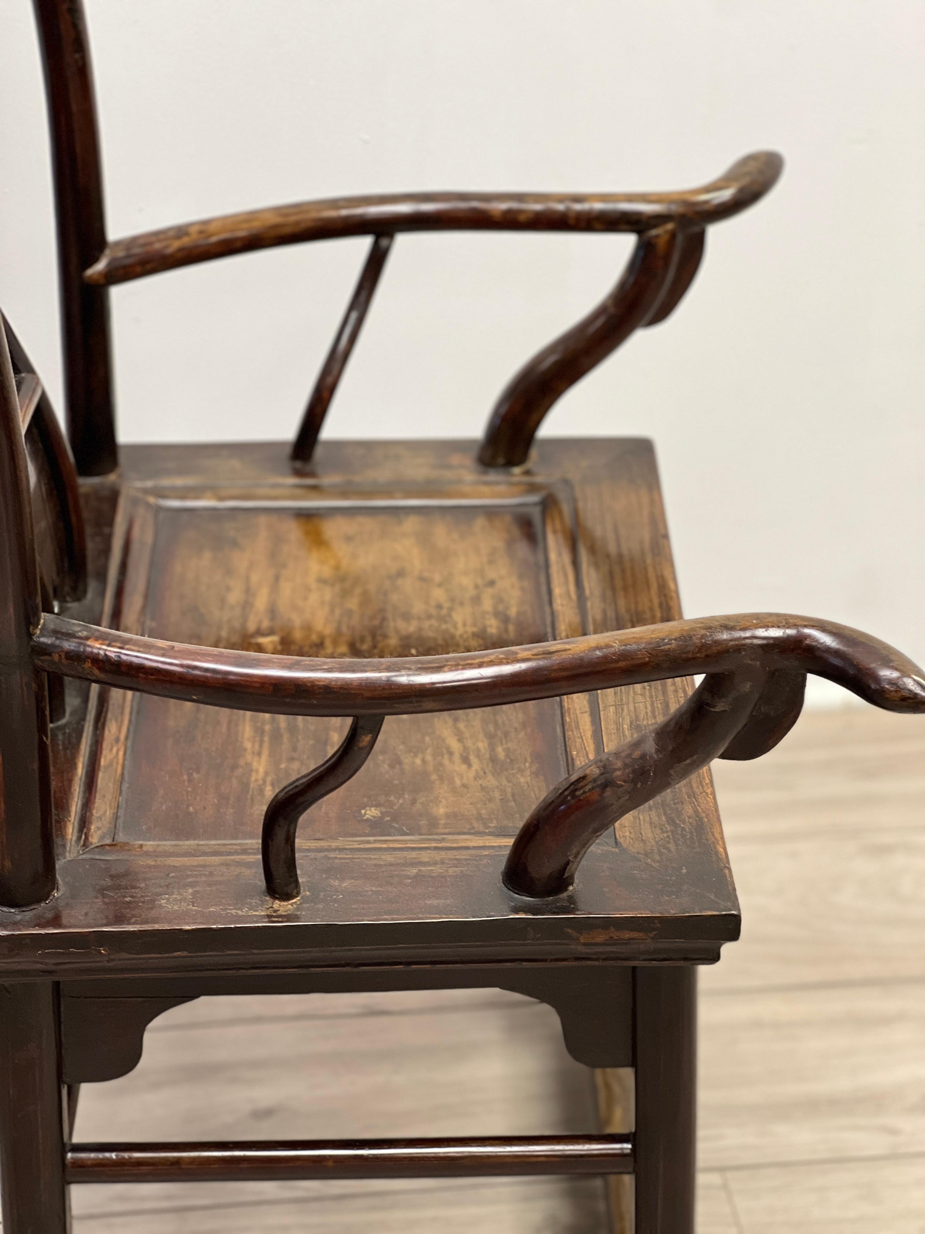 Qing Dynasty Chinese Yoke back Officials Hat Chairs 14